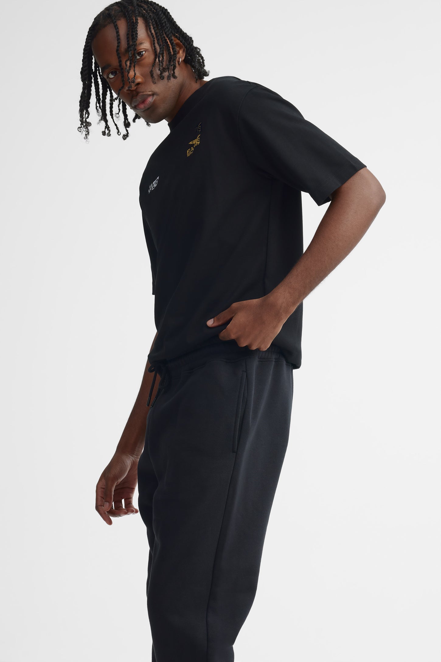 Pantalon jogger coton ouaté - Homme && NOIR