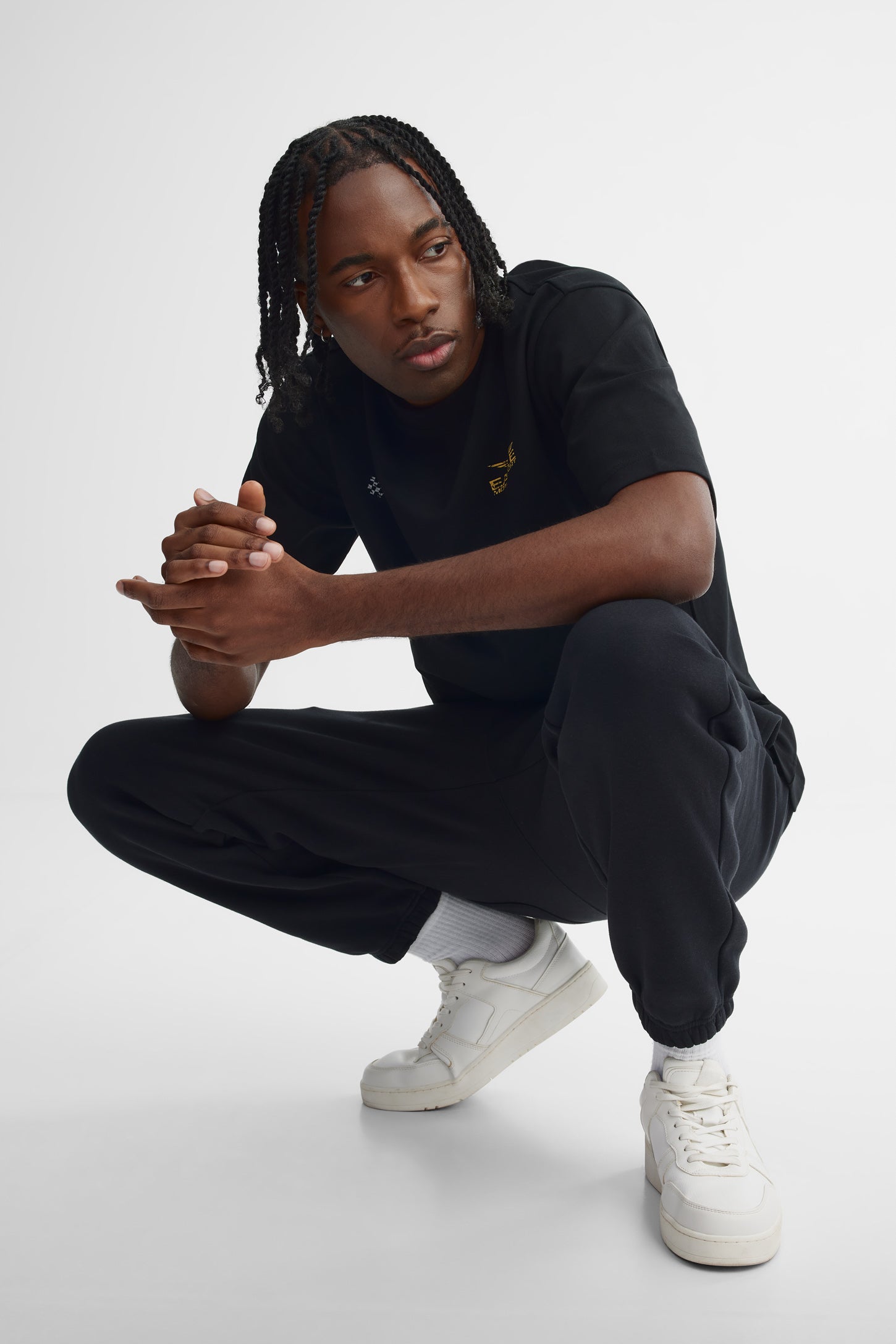 Pantalon jogger coton ouaté - Homme && NOIR