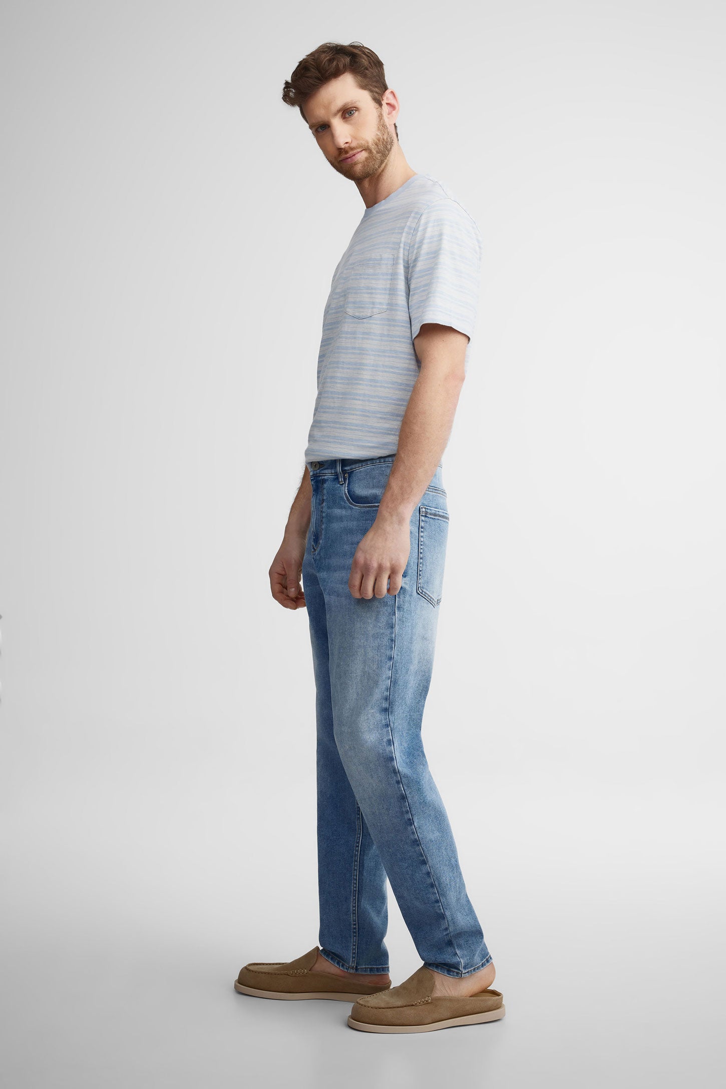 Jeans jambe fuselée 32'' - Homme && BLEU PALE