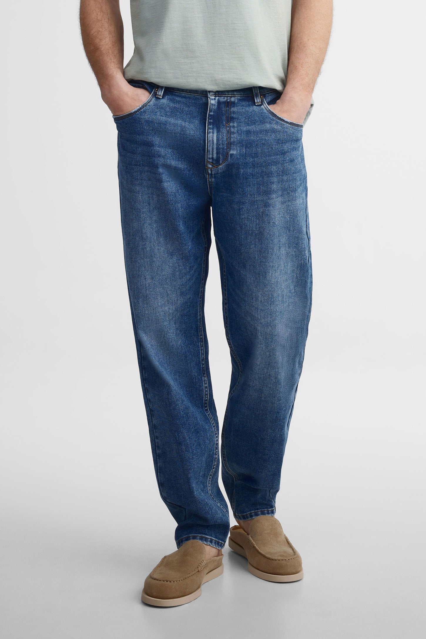 Jeans jambe fuselée 32'' - Homme && BLEU MOYEN