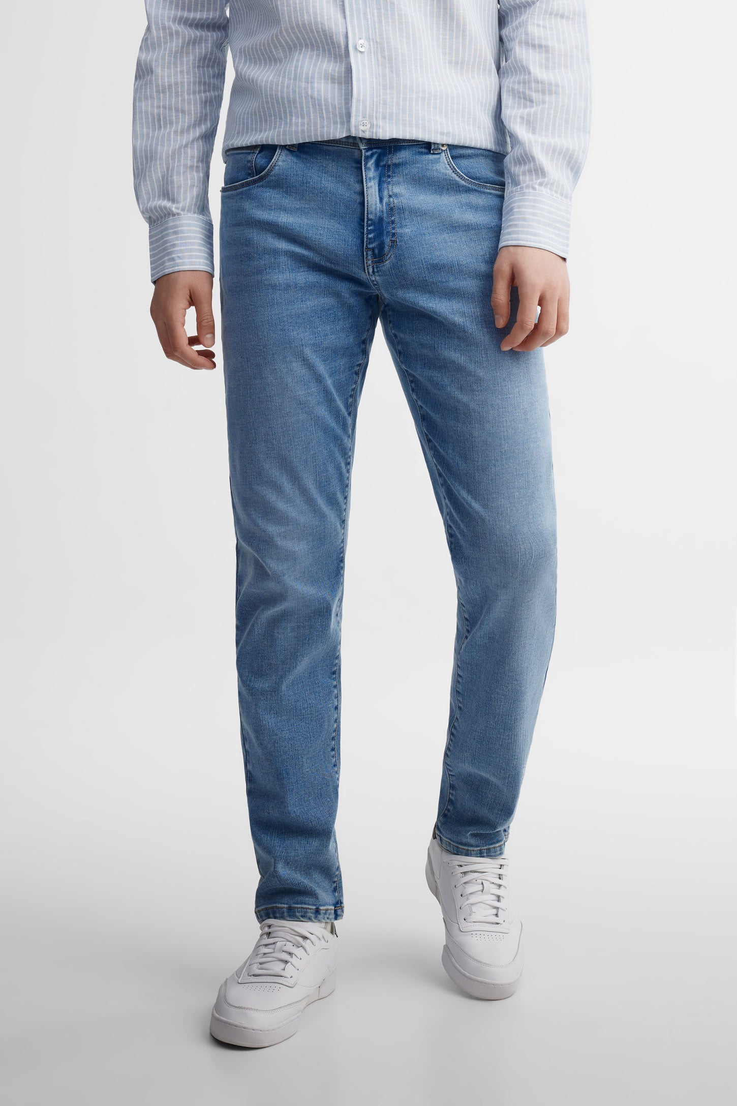 Jeans jambe fuselée - Homme && BLEU PALE