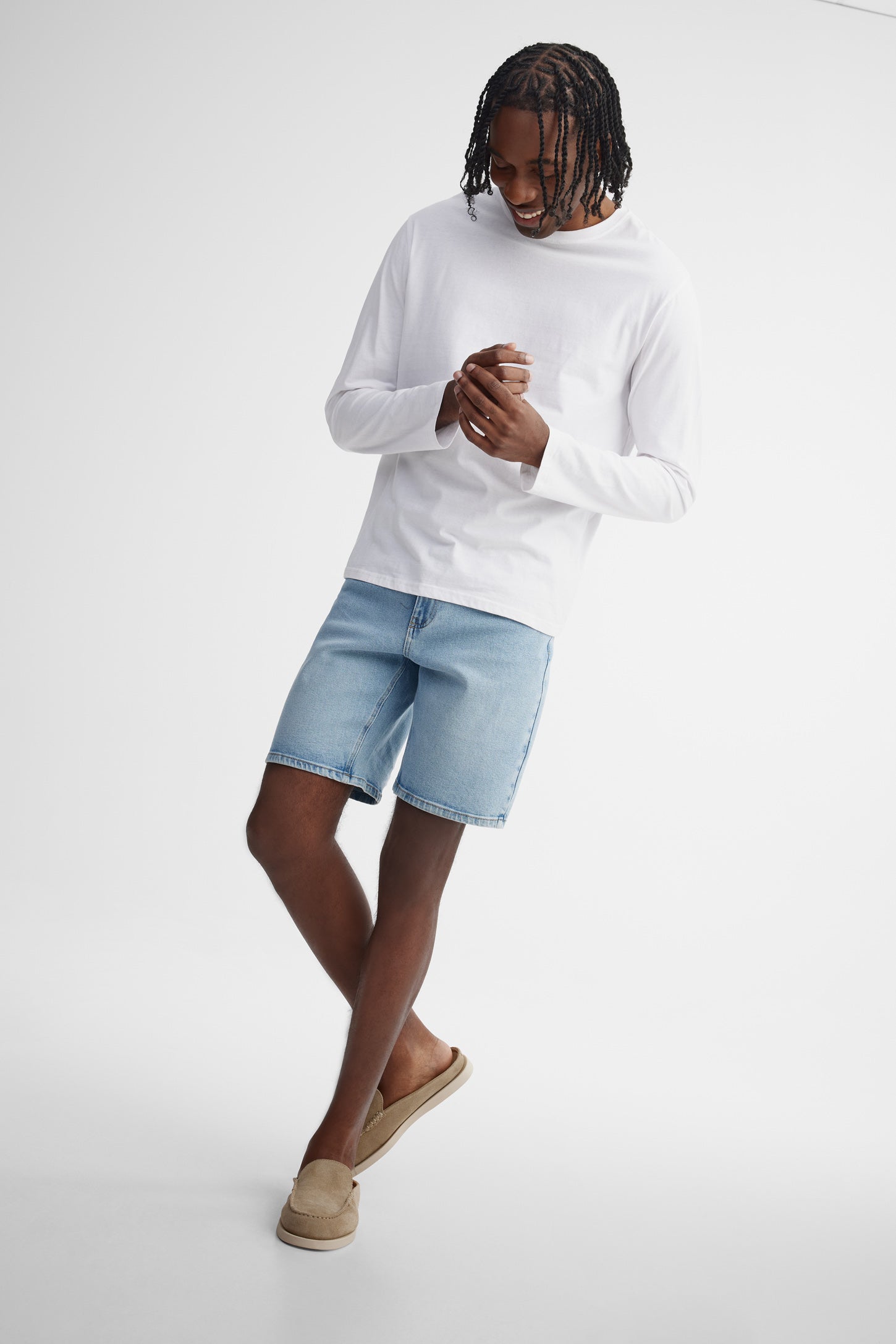 Short en jeans - Homme && BLEU PALE
