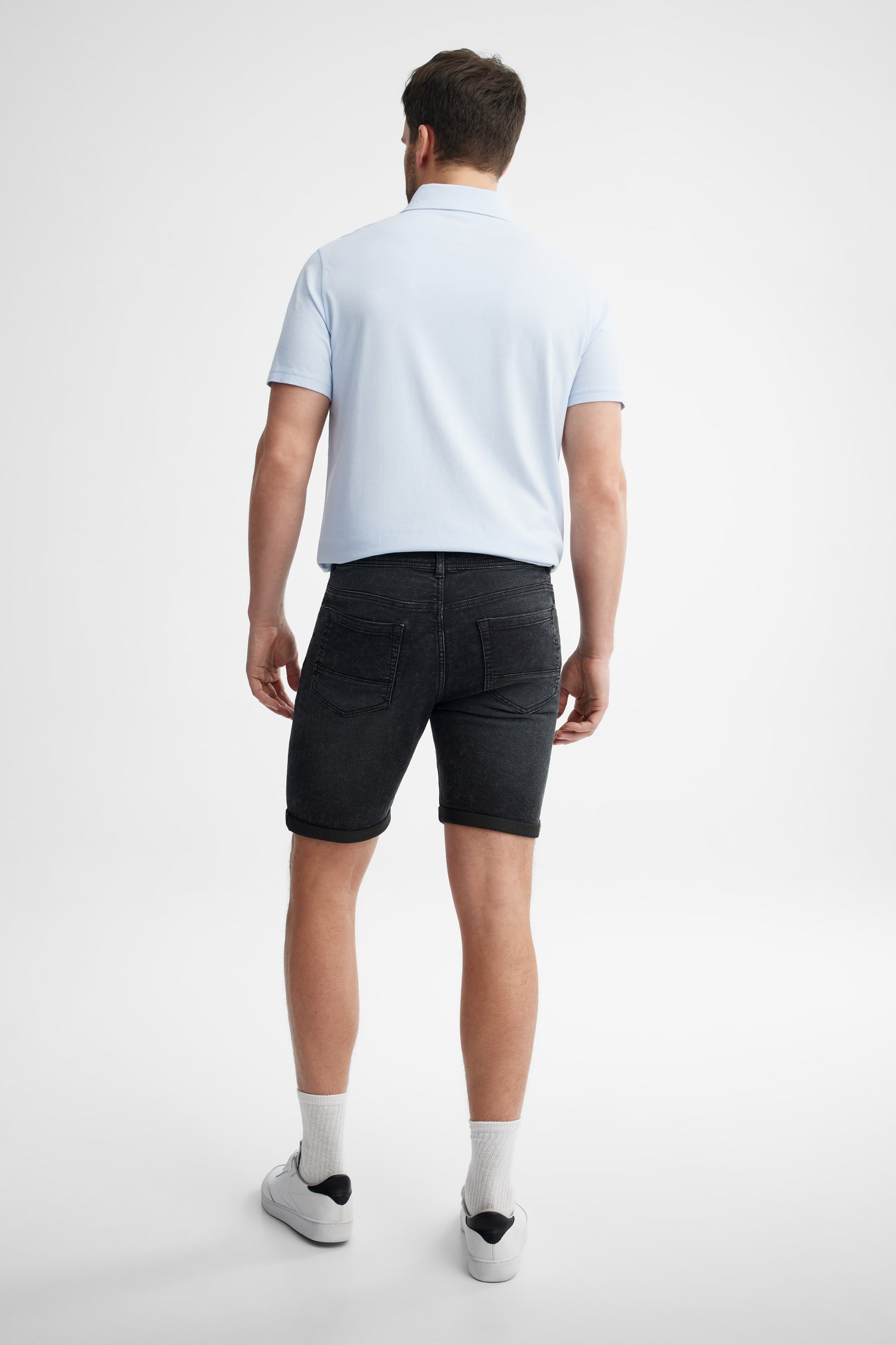 Bermuda en jeans coupe régulière - Homme && NOIR