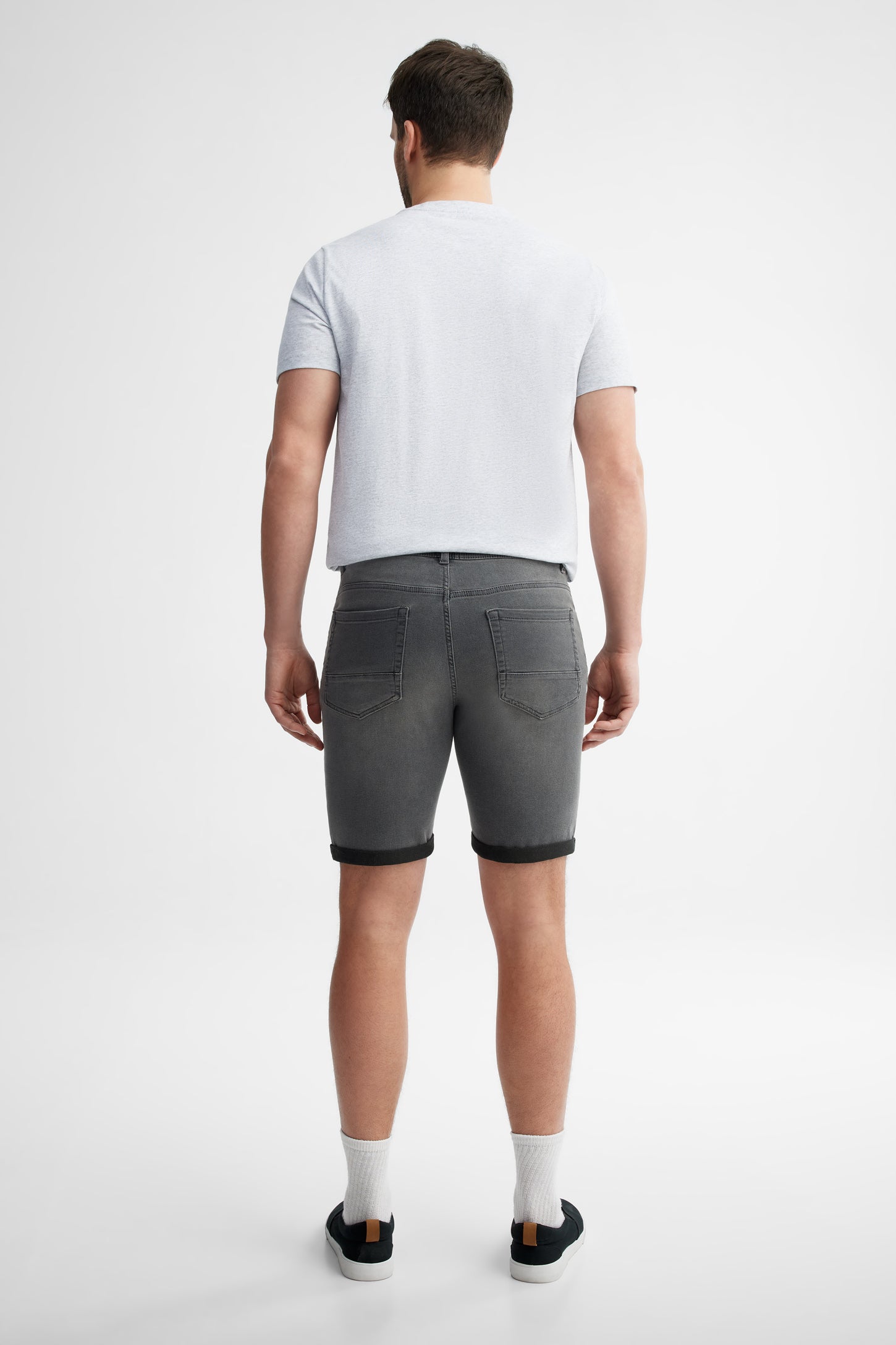 Bermuda en jeans coupe régulière - Homme && GRIS PALE