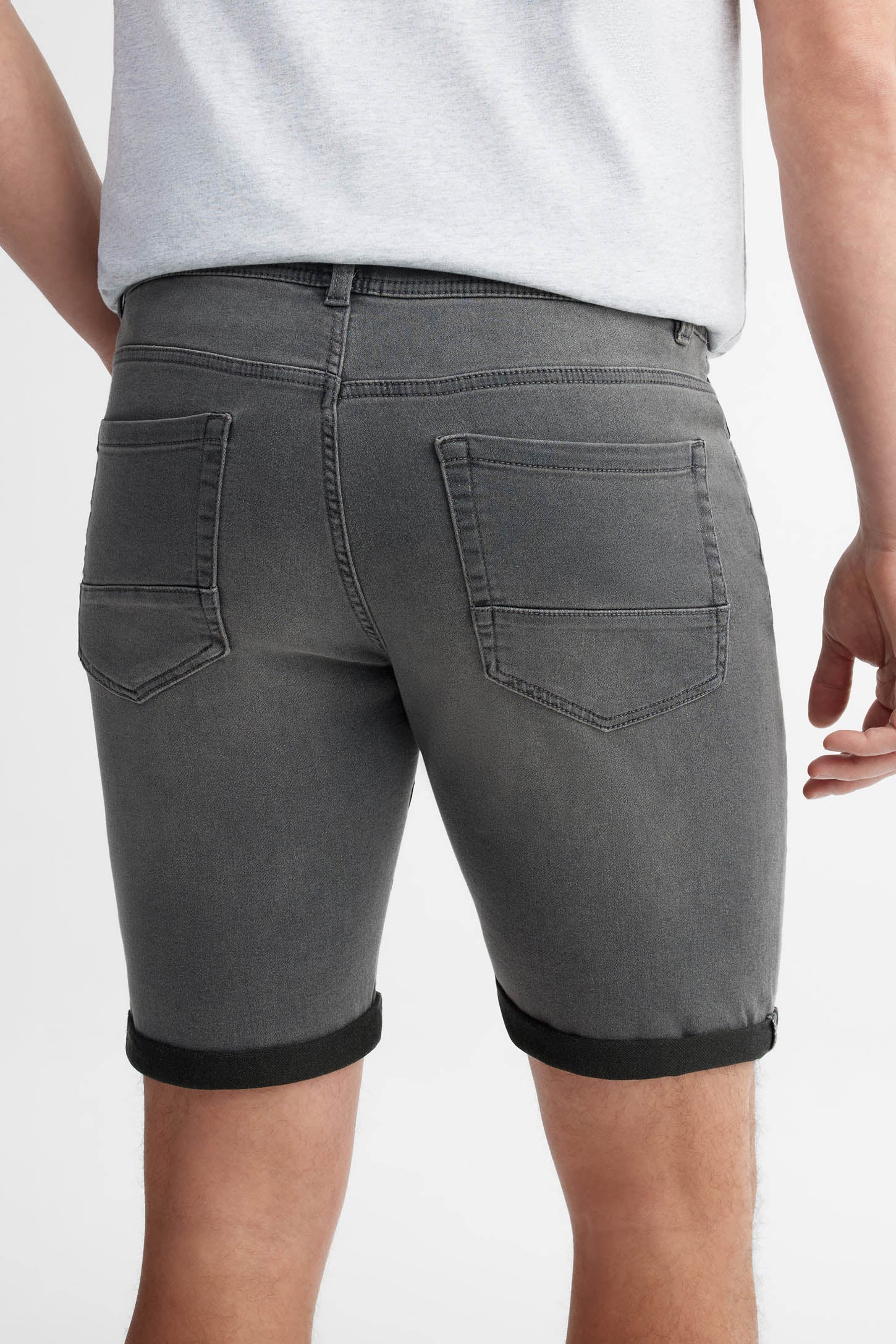Bermuda en jeans coupe régulière - Homme && GRIS PALE