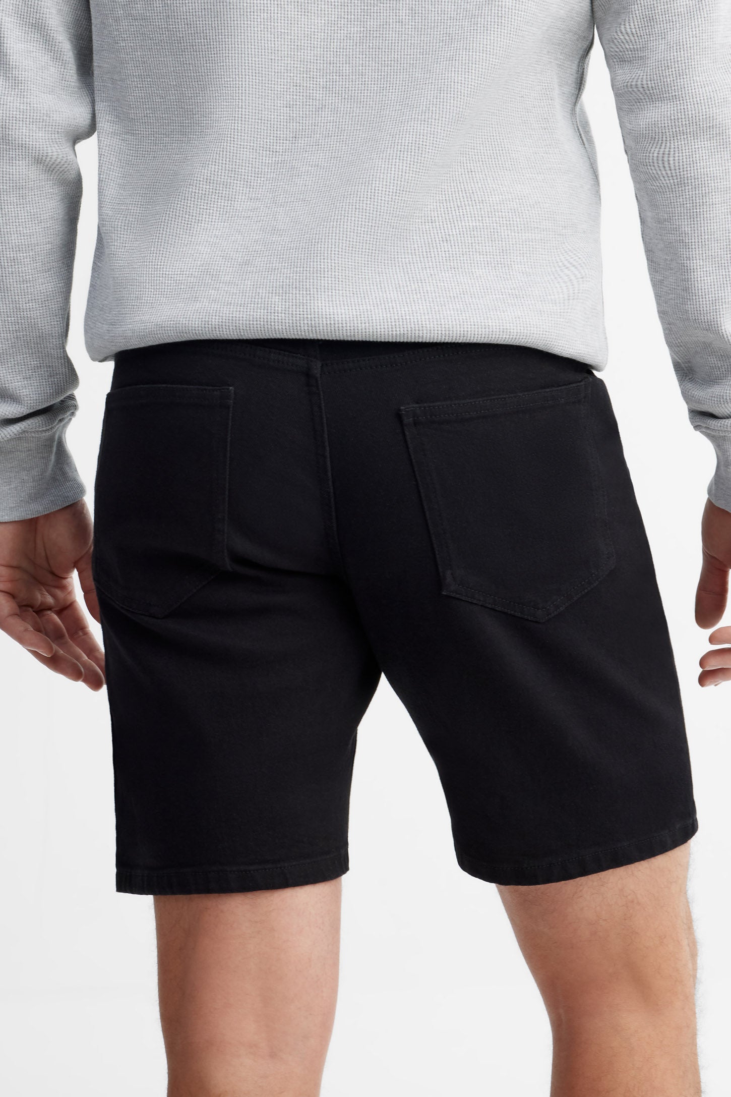 Short 5 poches en jeans - Homme && NOIR