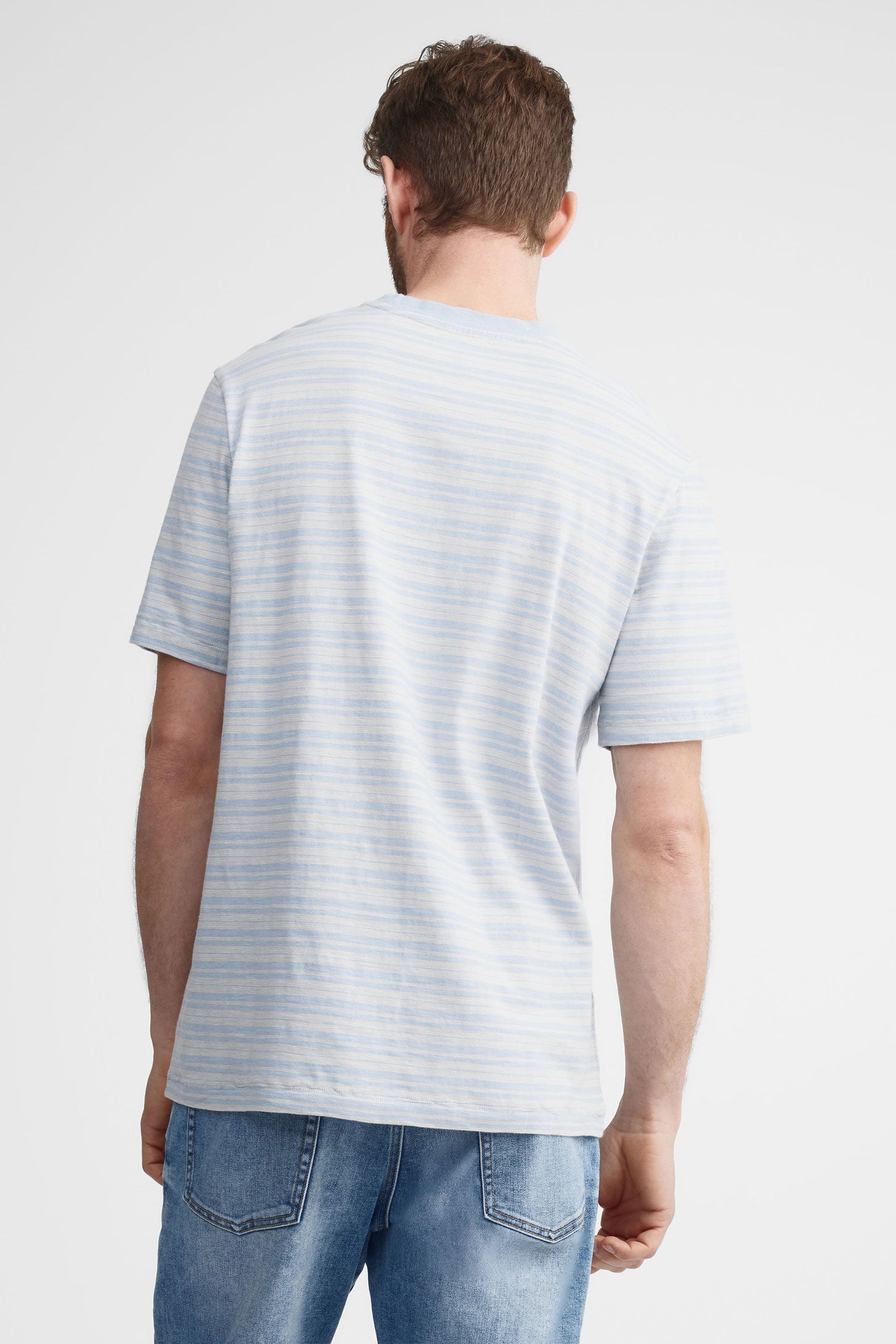 T-shirt à poche en coton - Homme && BLEU MULTI