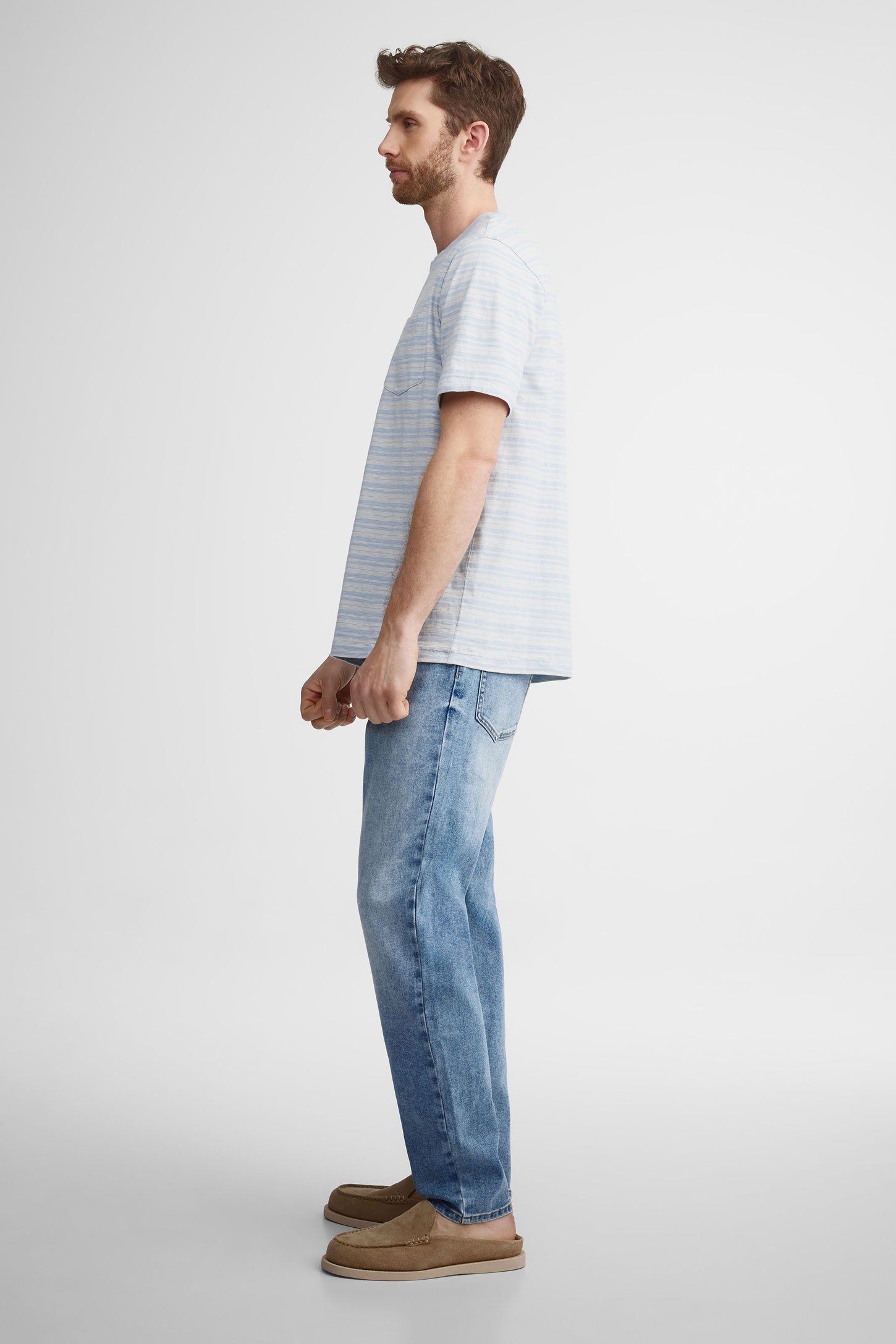 T-shirt à poche en coton - Homme && BLEU MULTI