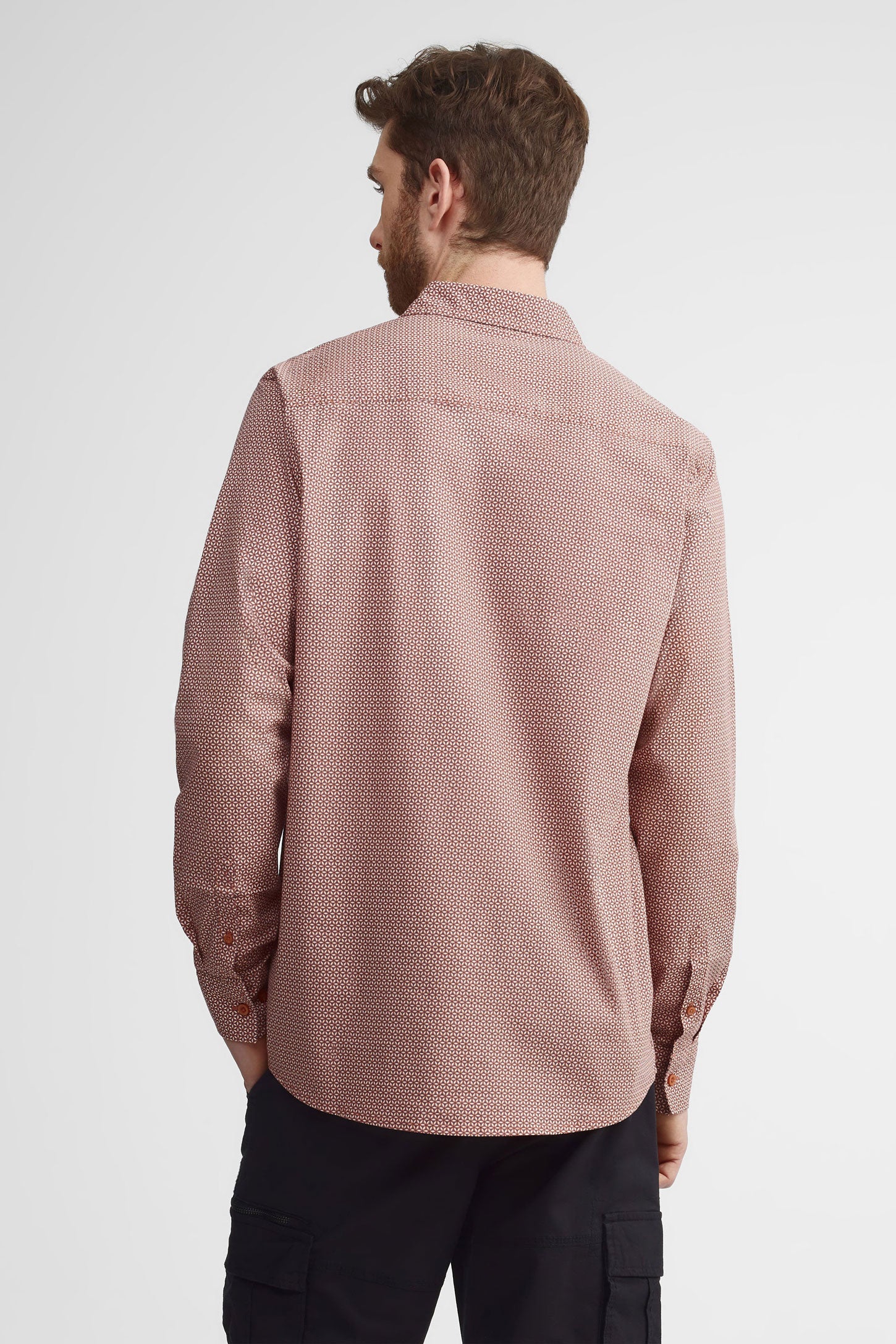 Chemise imprimée coupe régulière coton - Homme && ORANGE MULTI