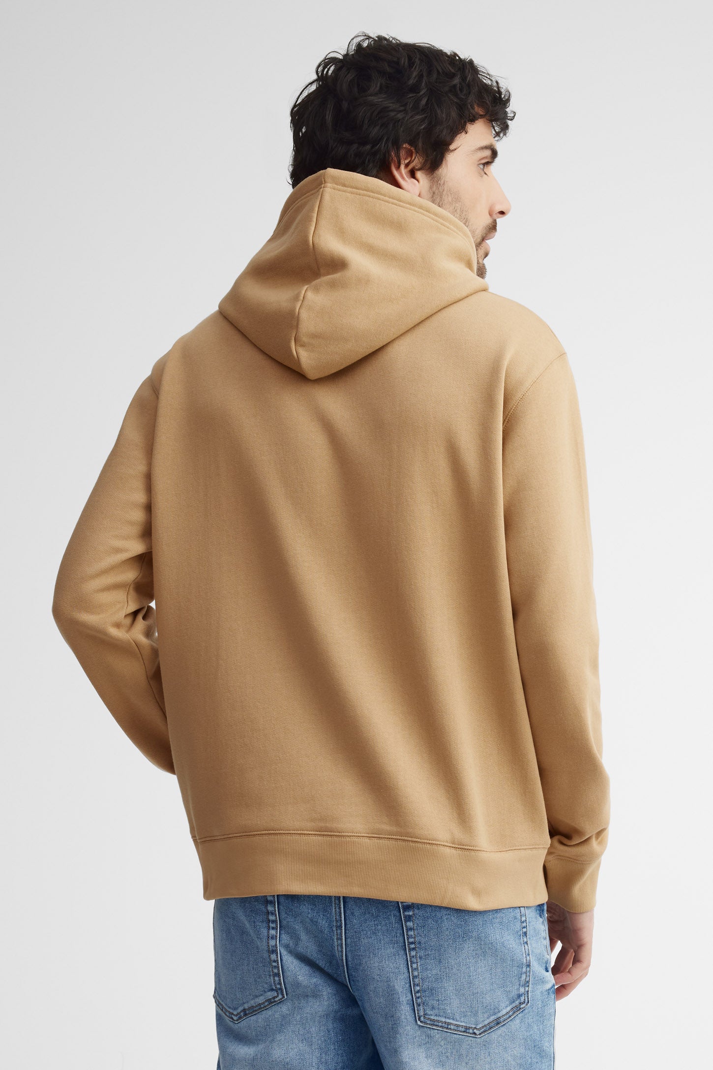 Chandail à capuchon coton ouaté - Homme && BRUN