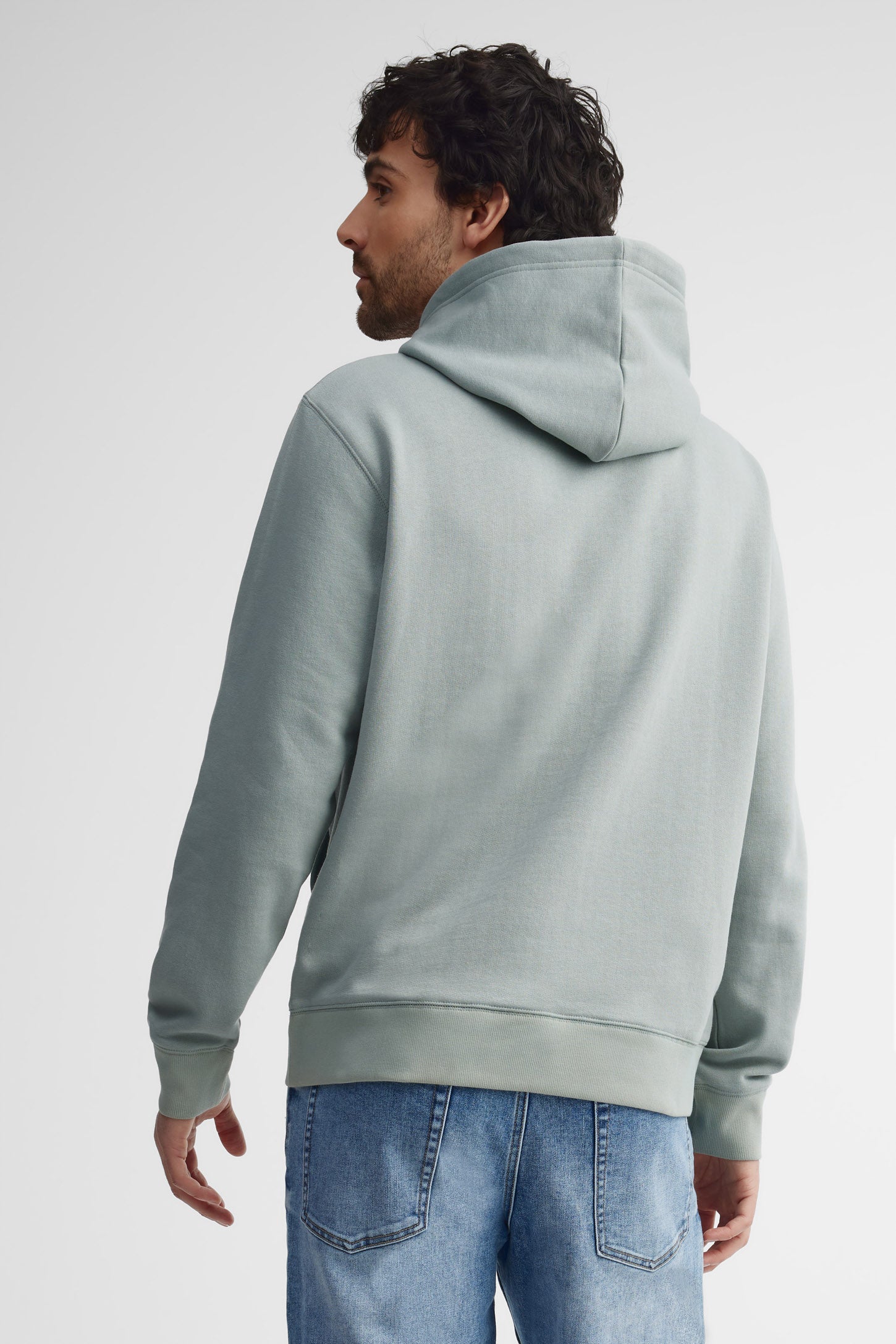 Chandail à capuchon coton ouaté - Homme && VERT DE GRIS