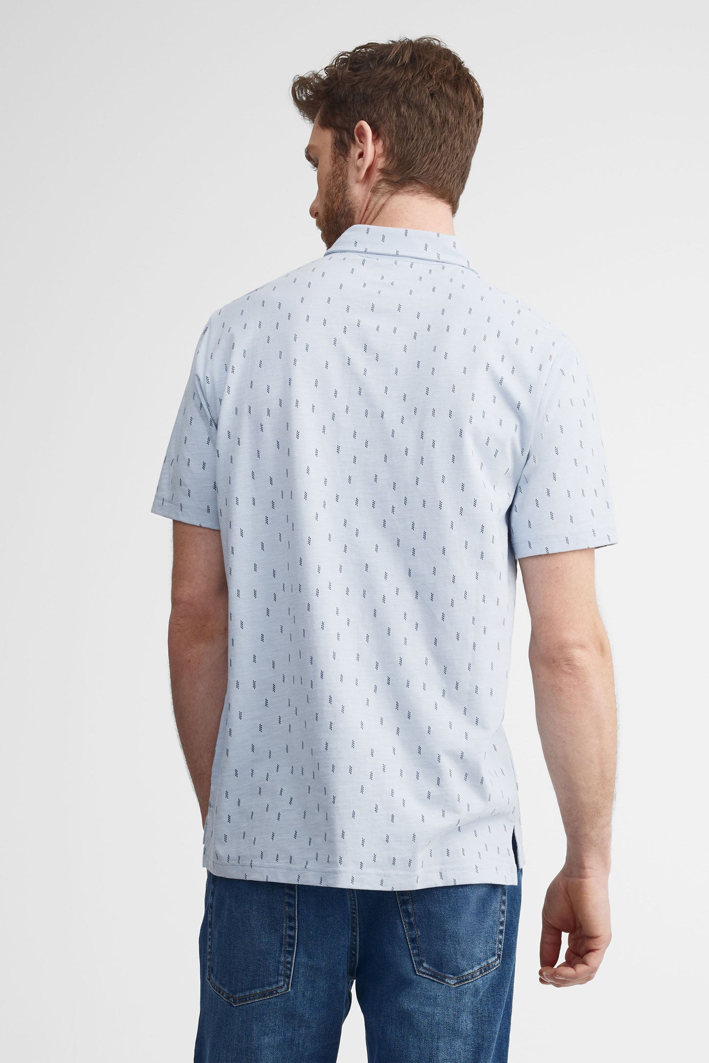 Polo manches courtes coton - Homme && BLEU MULTI