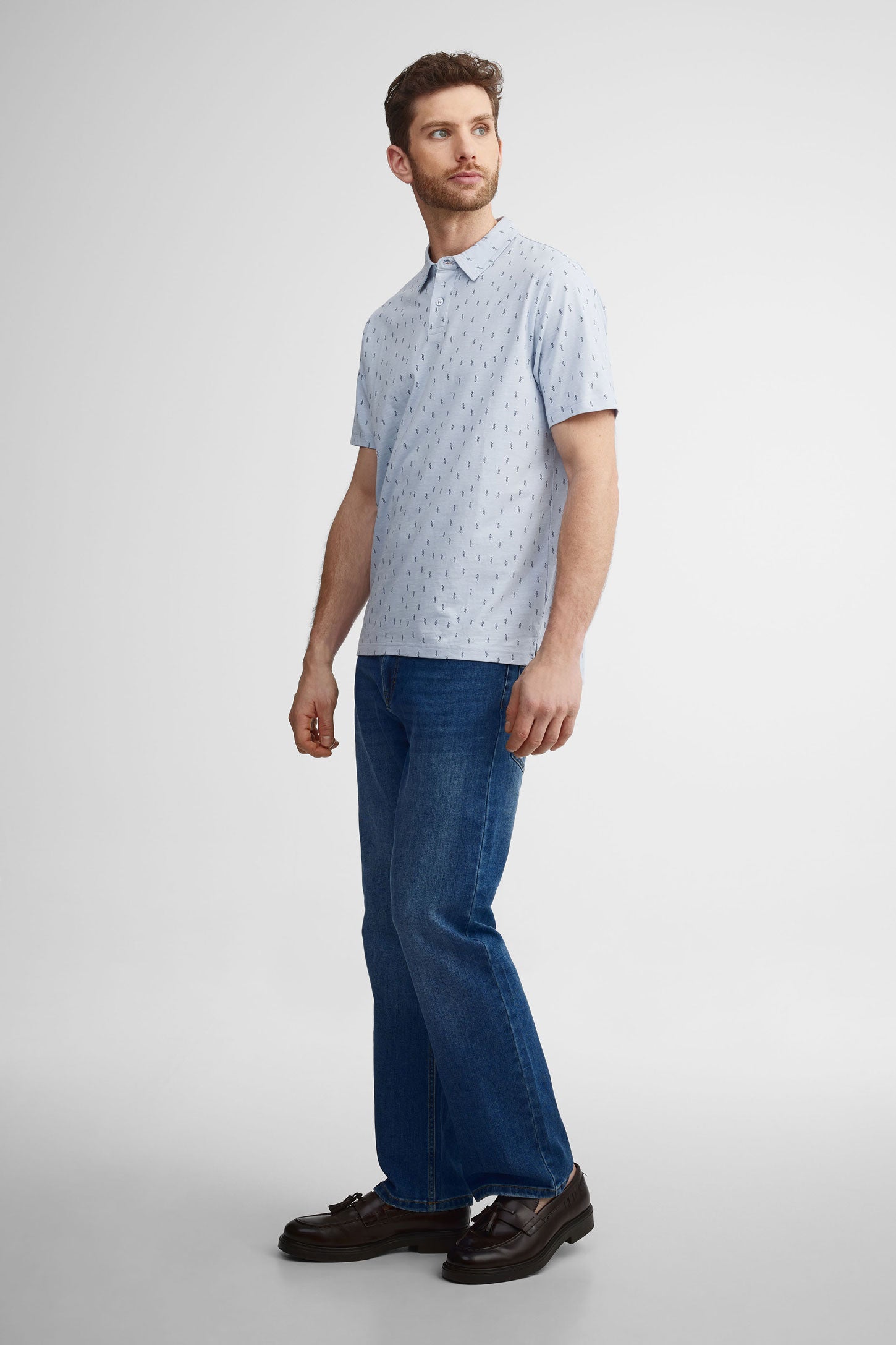 Polo manches courtes coton - Homme && BLEU MULTI