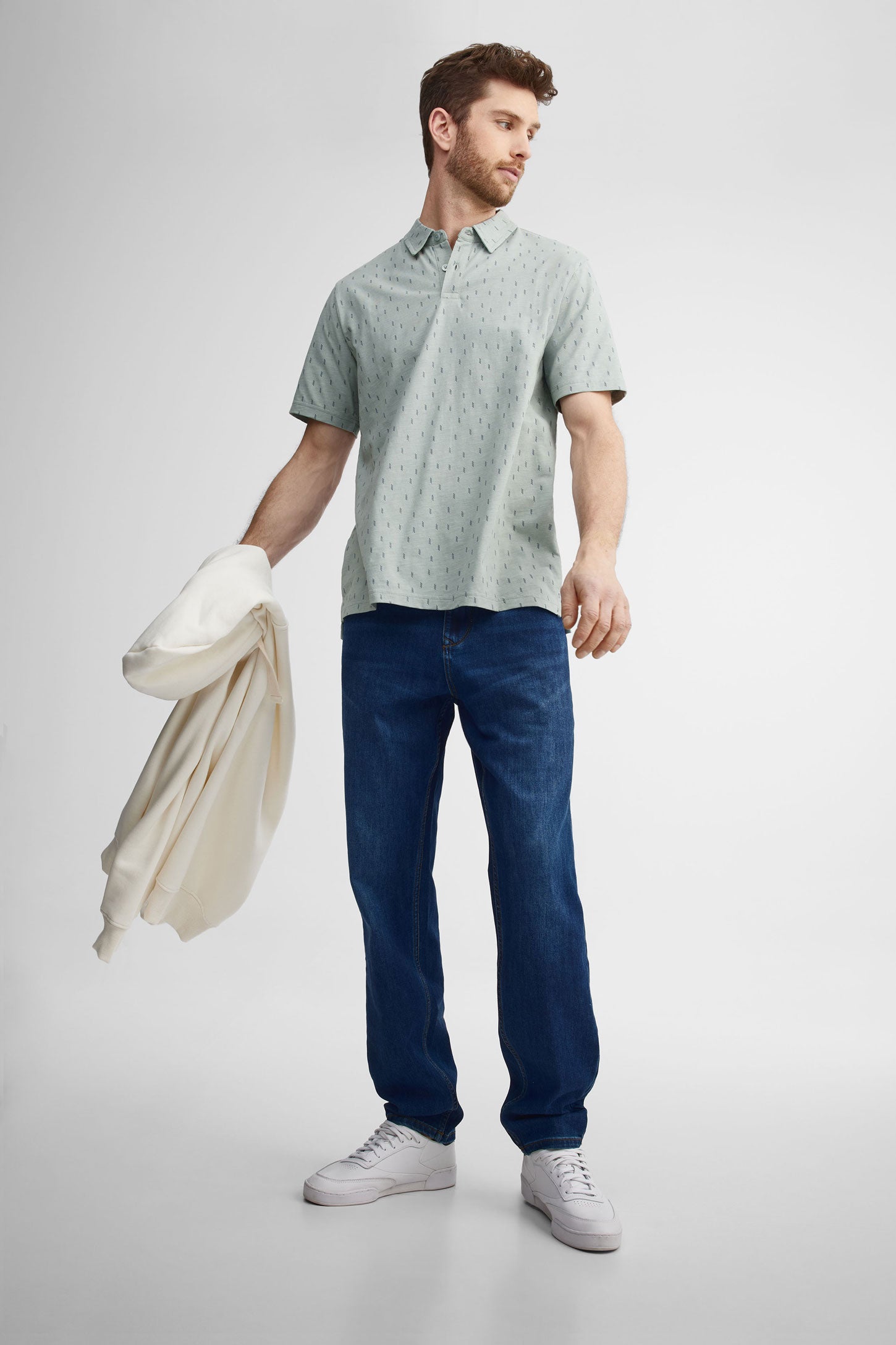 Polo manches courtes coton - Homme && VERT/MULTI
