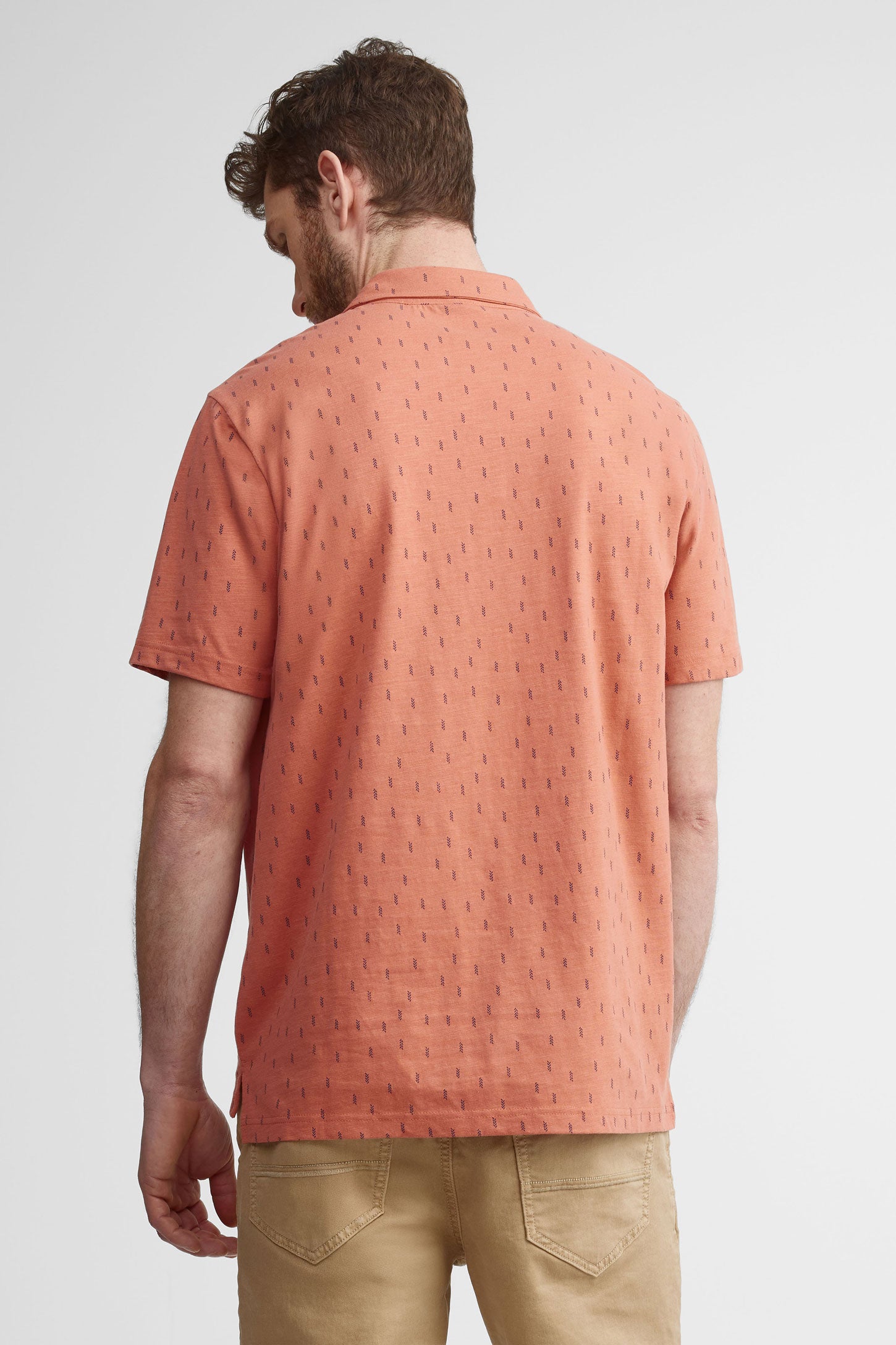 Polo manches courtes coton - Homme && ORANGE MULTI
