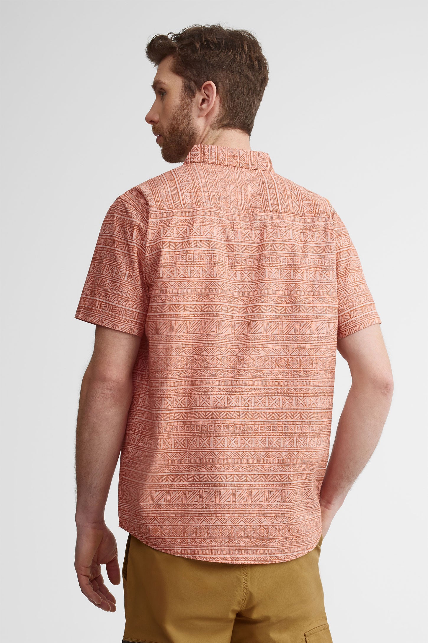 Chemise manches courtes en coton - Homme && ROUGE/MULTI
