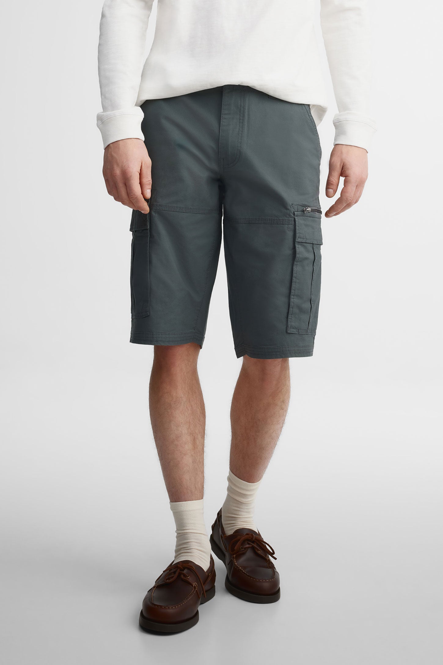 Short cargo en twill - Homme && GRIS