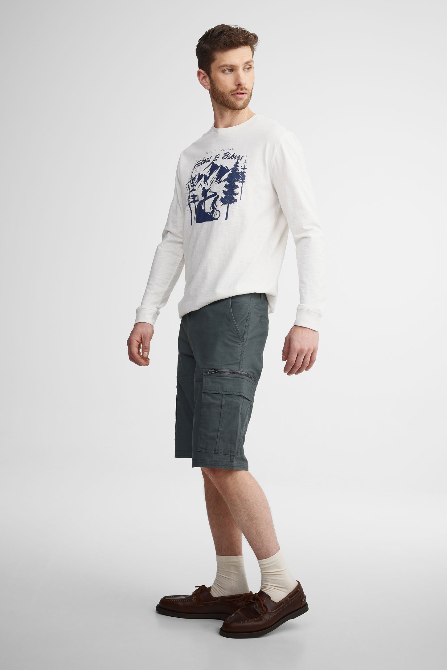 Short cargo en twill - Homme && GRIS