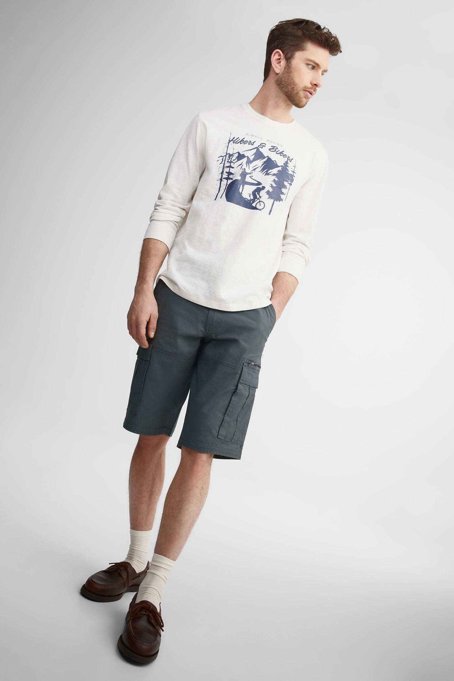Short cargo en twill - Homme && GRIS