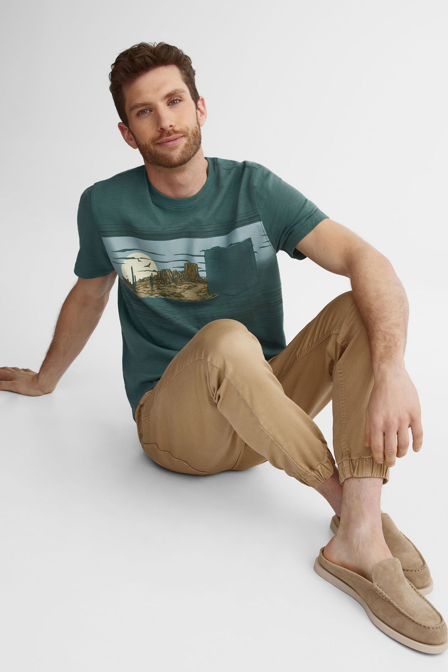 Pantalon jogger en twill - Homme && BEIGE