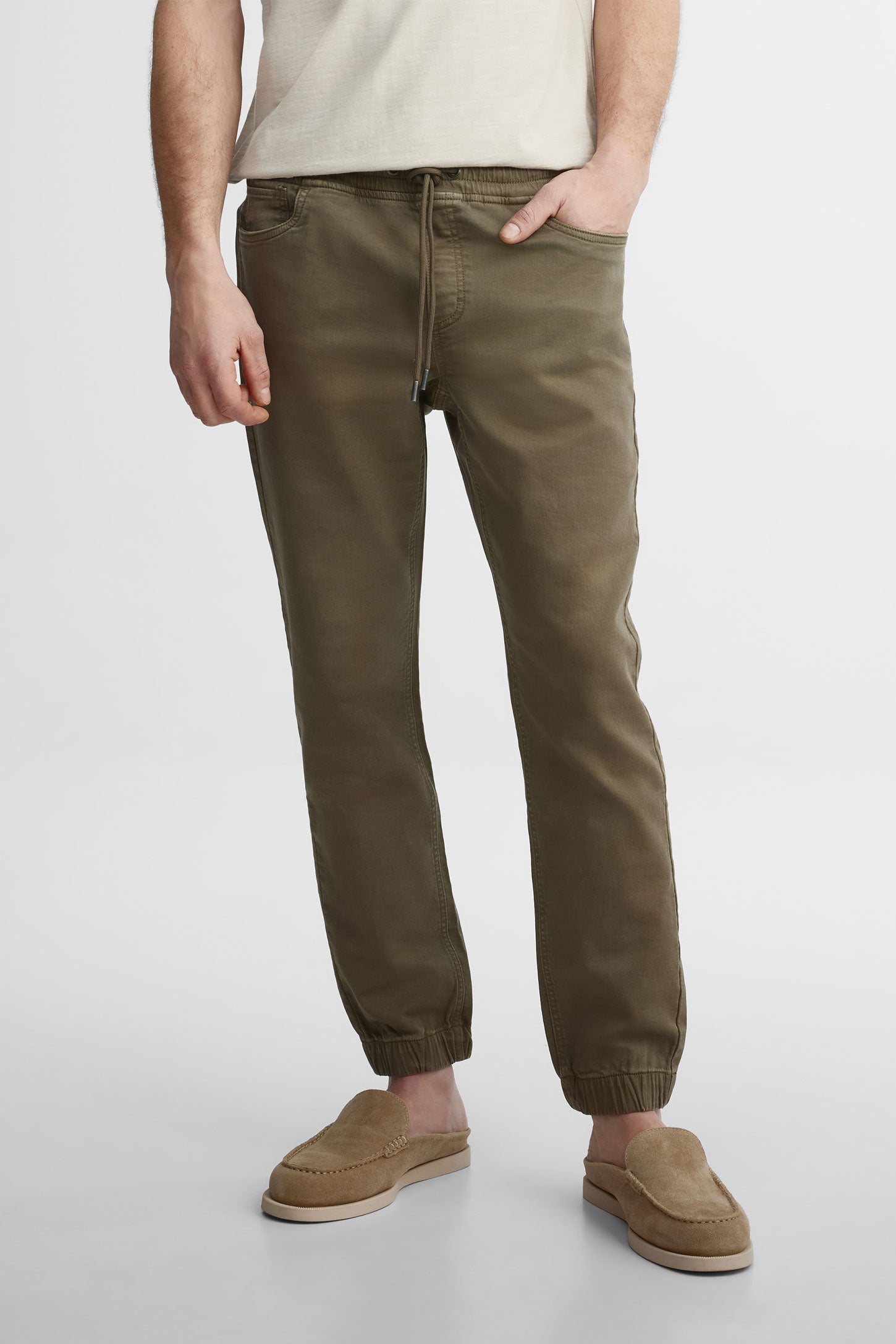 Pantalon jogger en twill - Homme && KAKI