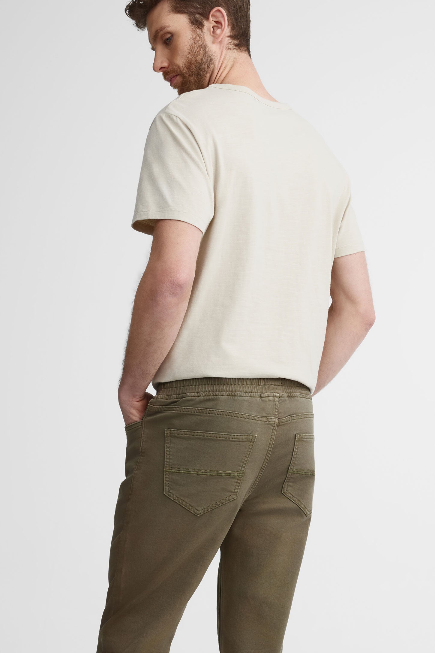 Pantalon jogger en twill - Homme && KAKI