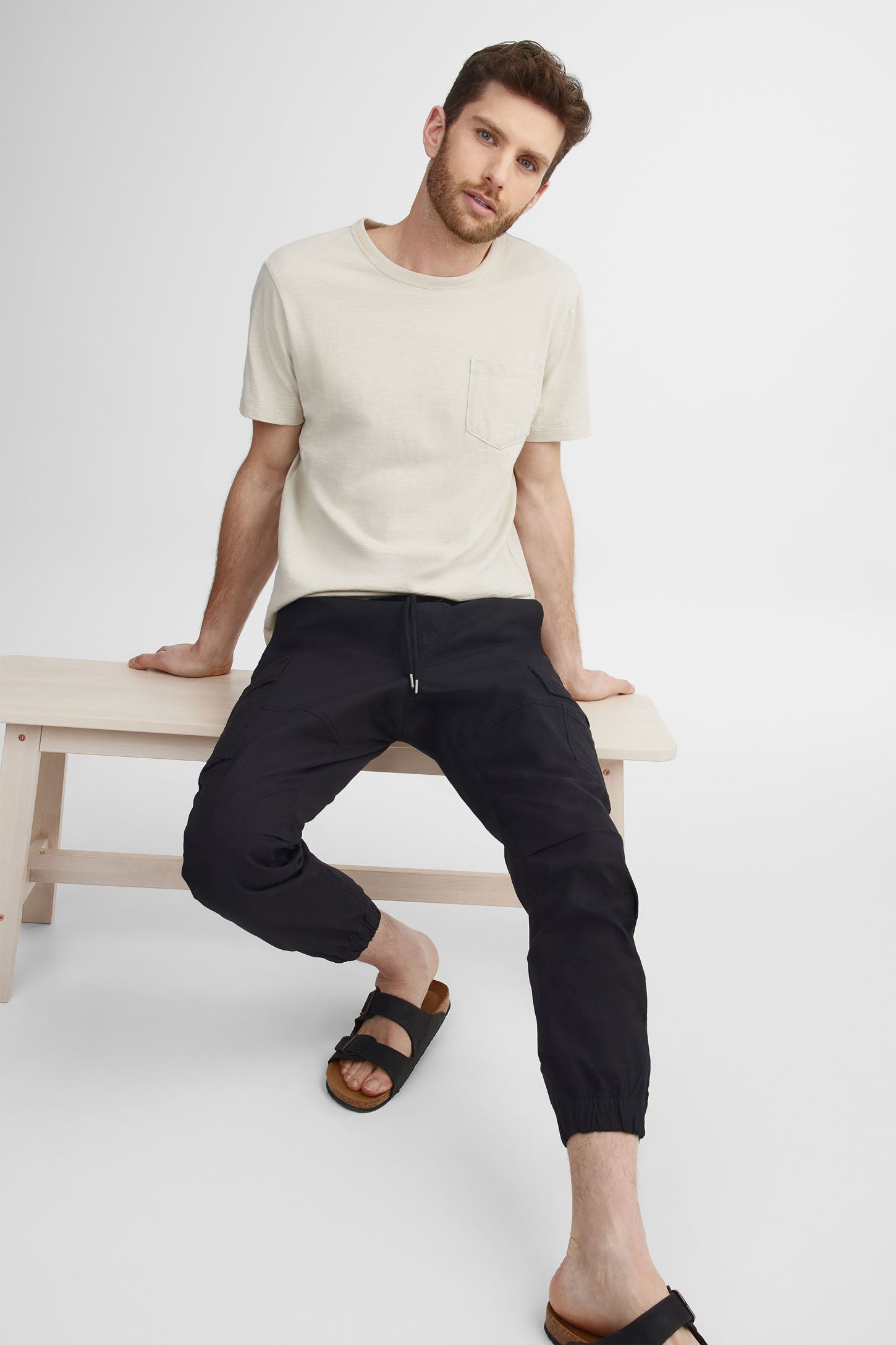 Pantalon jogger cargo en twill - Homme && NOIR