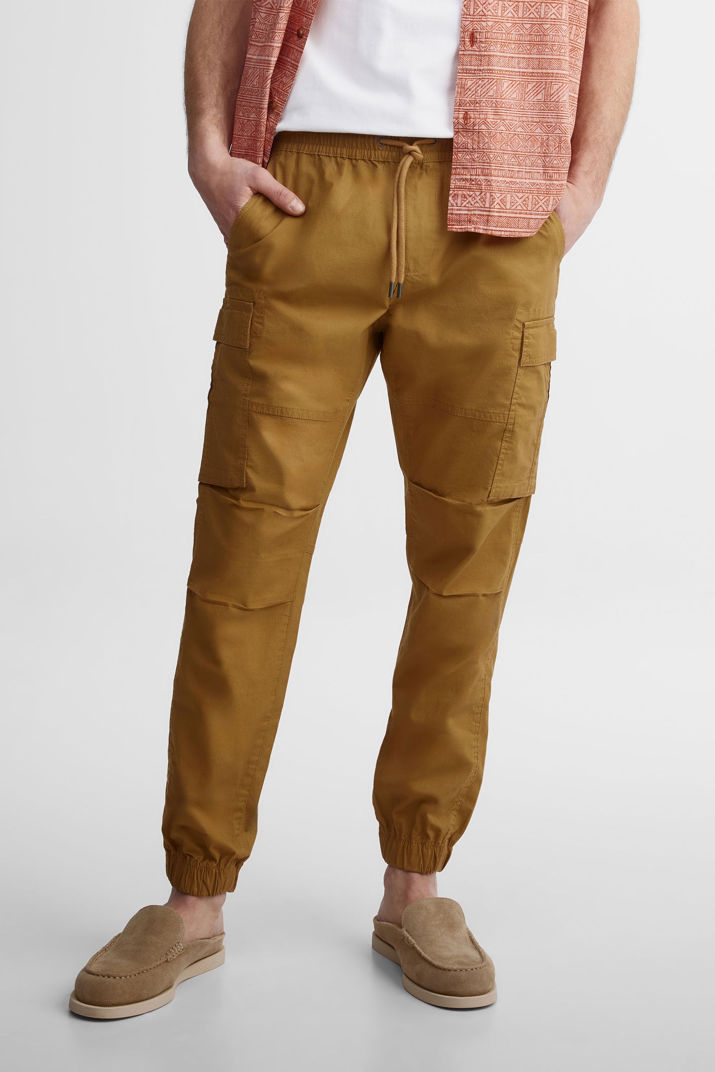 Pantalon jogger cargo en twill - Homme && BEIGE