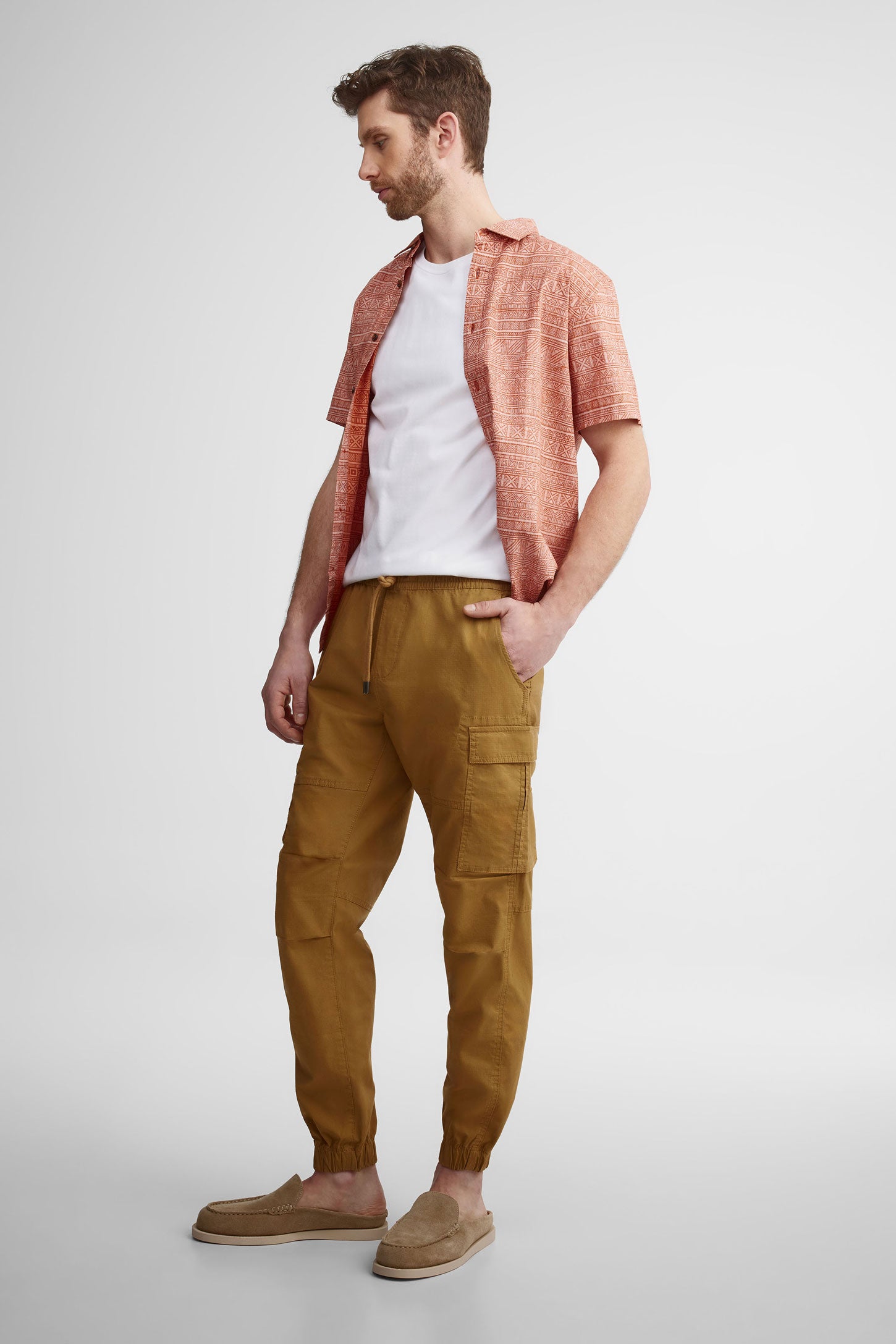 Pantalon jogger cargo en twill - Homme && BEIGE
