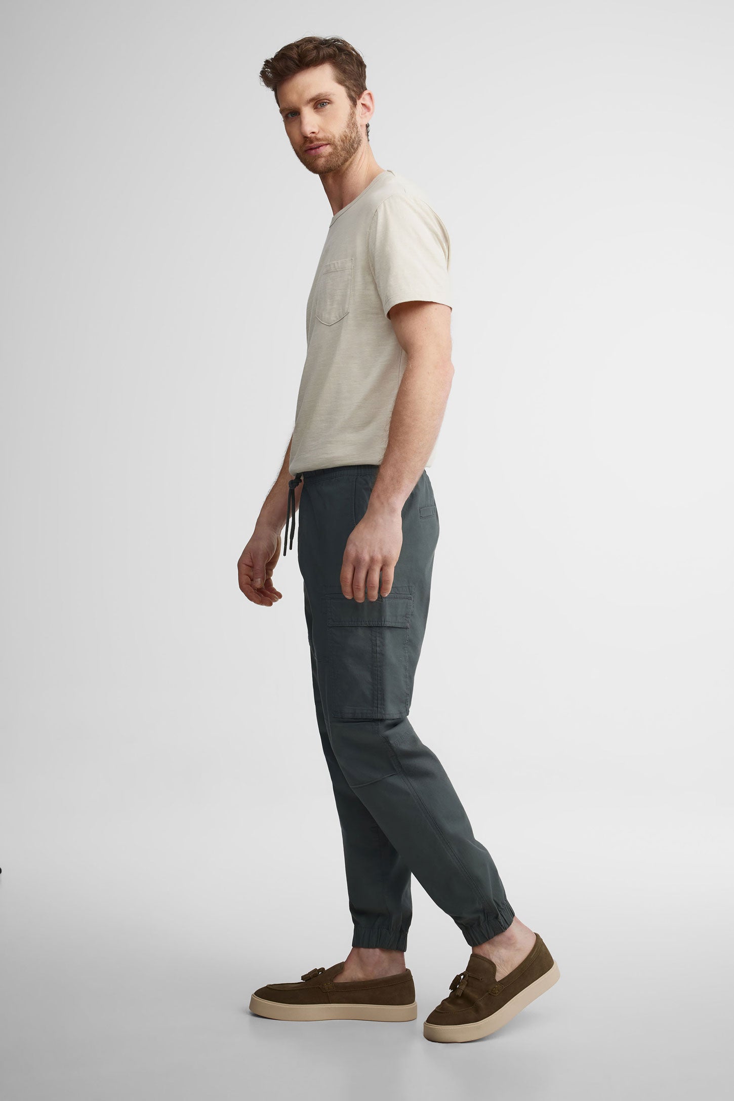 Pantalon jogger cargo en twill - Homme && GRIS