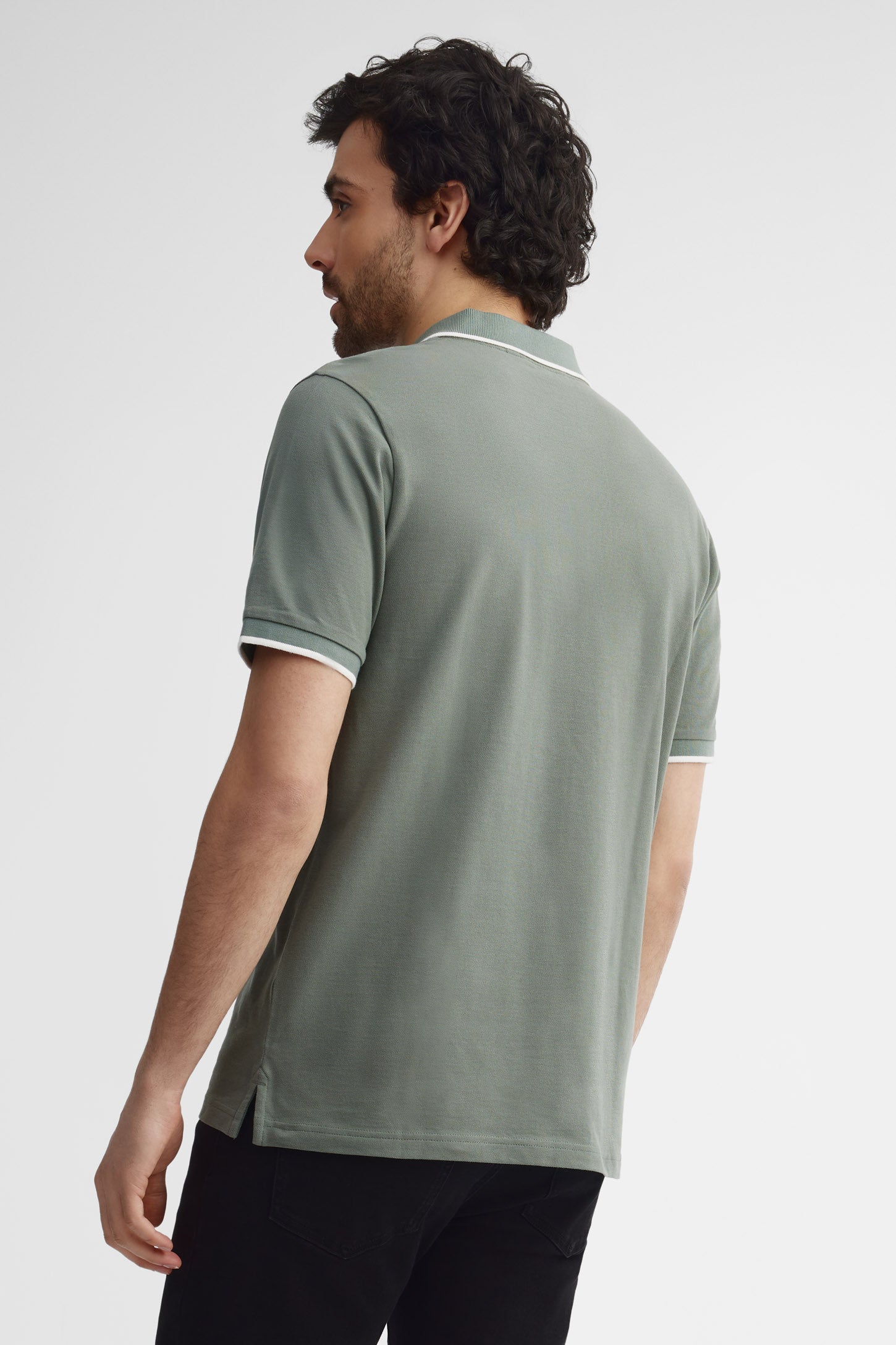 Polo manches courtes coupe étroite - Homme && VERT