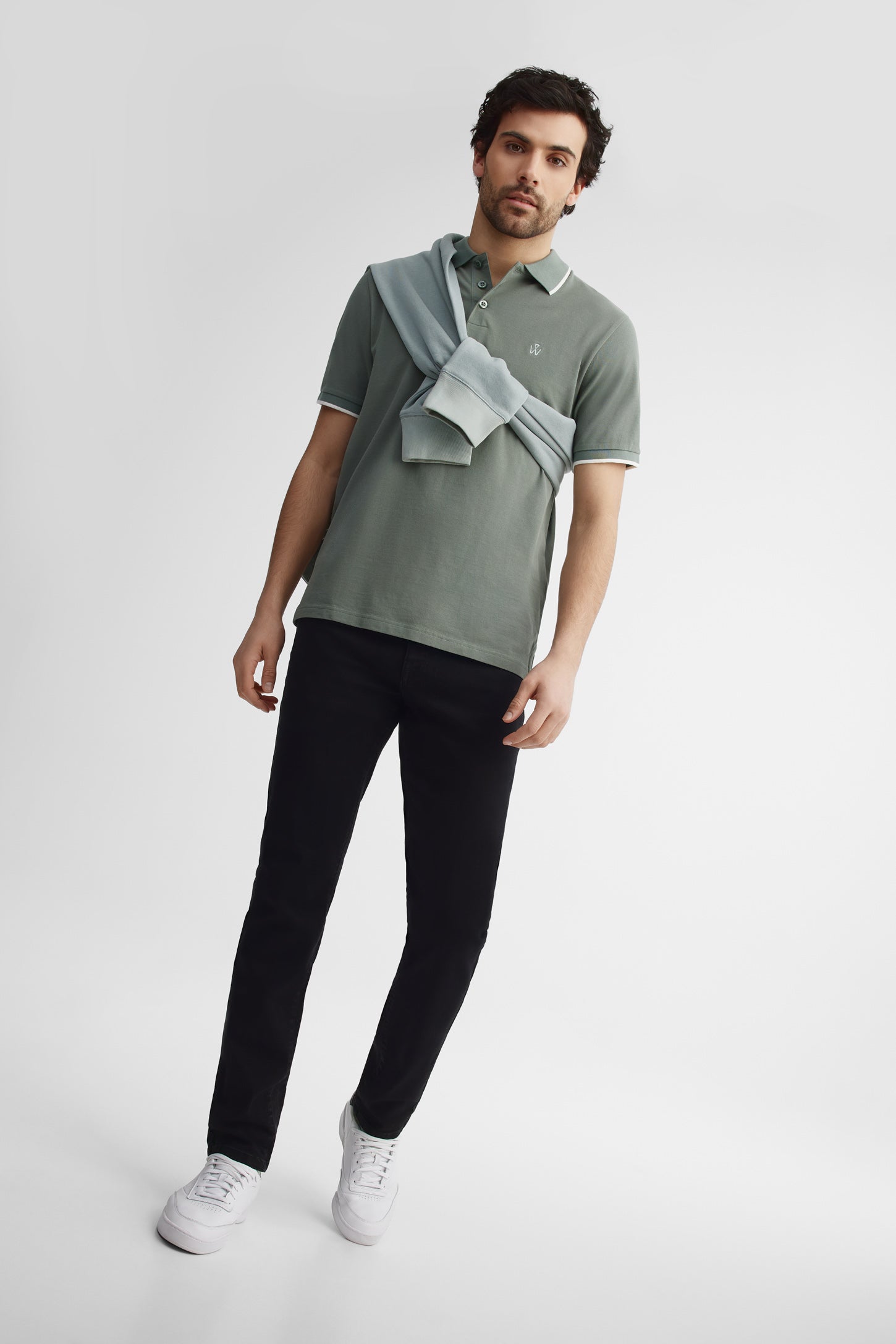 Polo manches courtes coupe étroite - Homme && VERT
