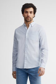 Chemise rayée lin - Homme && BLEU MULTI