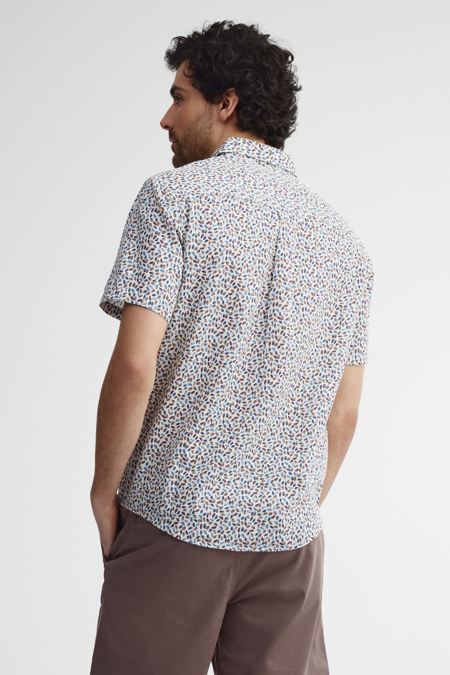 Chemise manches courtes imprimée - Homme && BLANC CASSÉ/MULTI