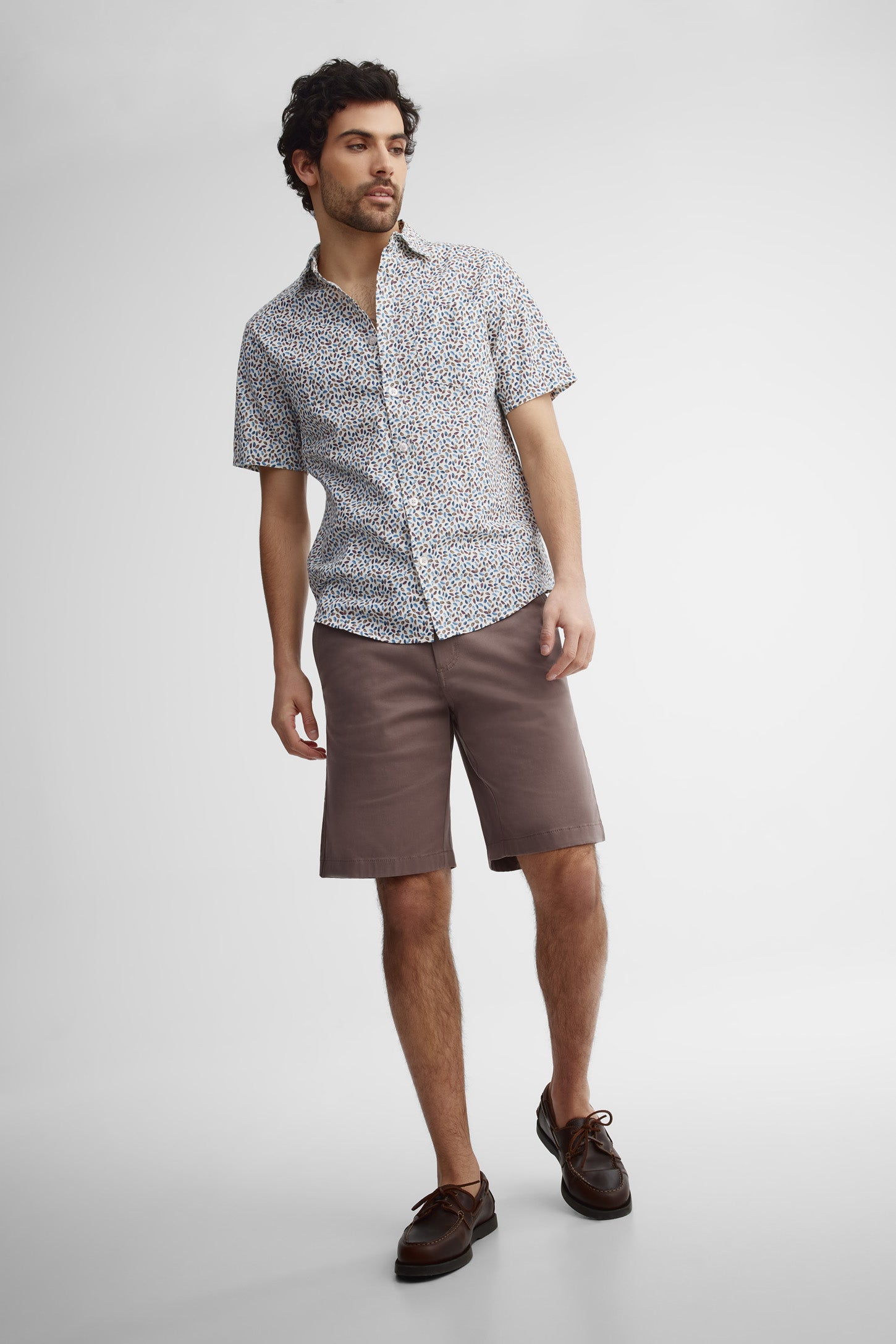 Chemise manches courtes imprimée - Homme && BLANC CASSÉ/MULTI