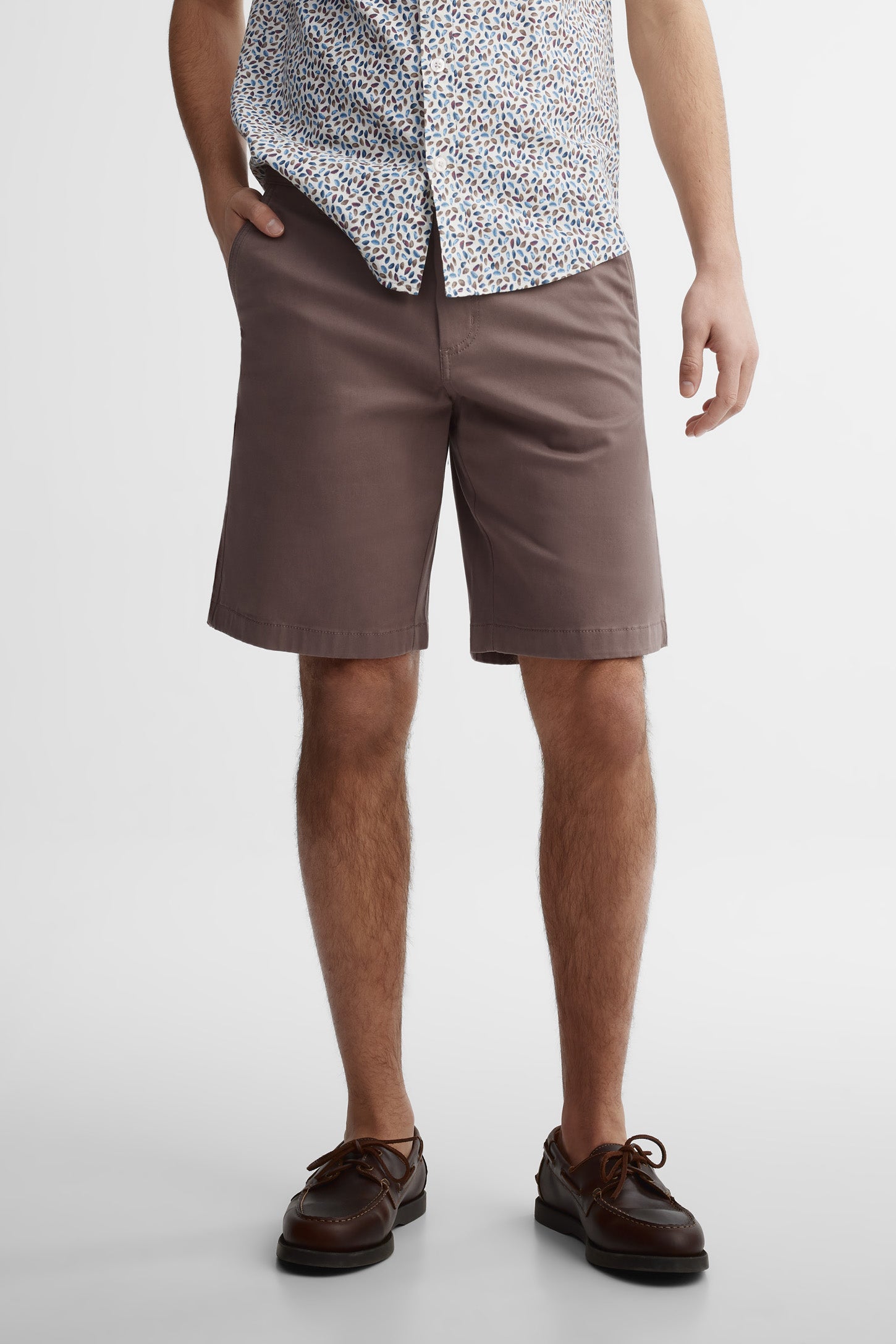 Short 5 poches en twill - Homme && BRUN