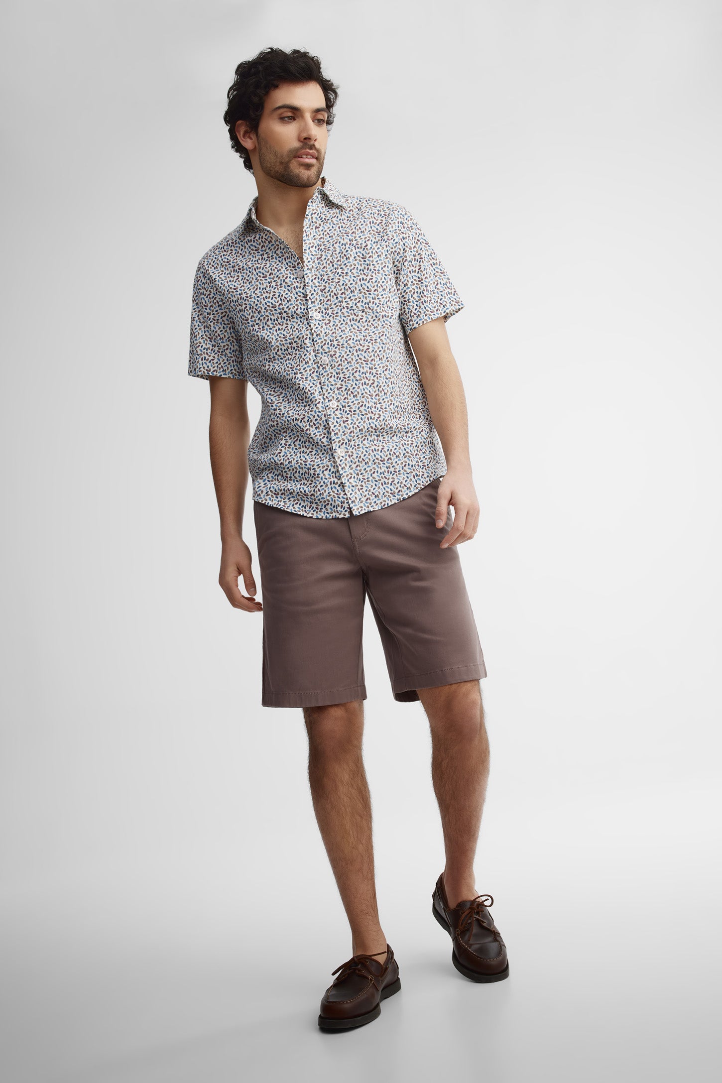 Short 5 poches en twill - Homme && BRUN
