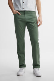 Pantalon jambe fuselée en twill - Homme && VERT
