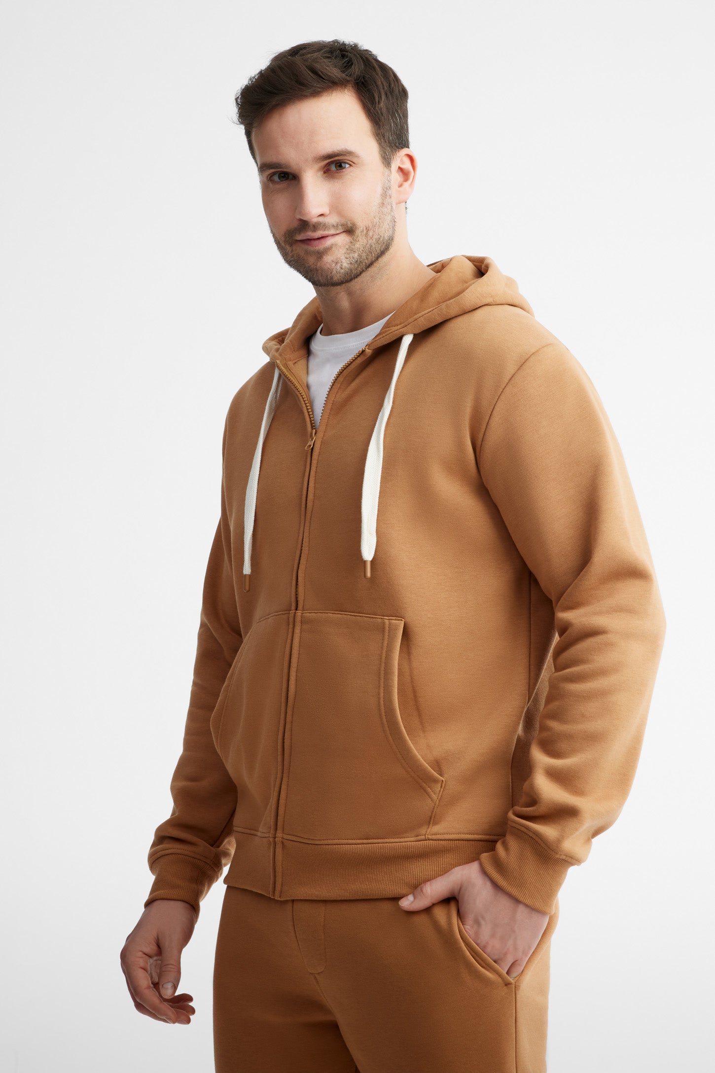Veste à capuchon coton ouaté - Homme && BRUN