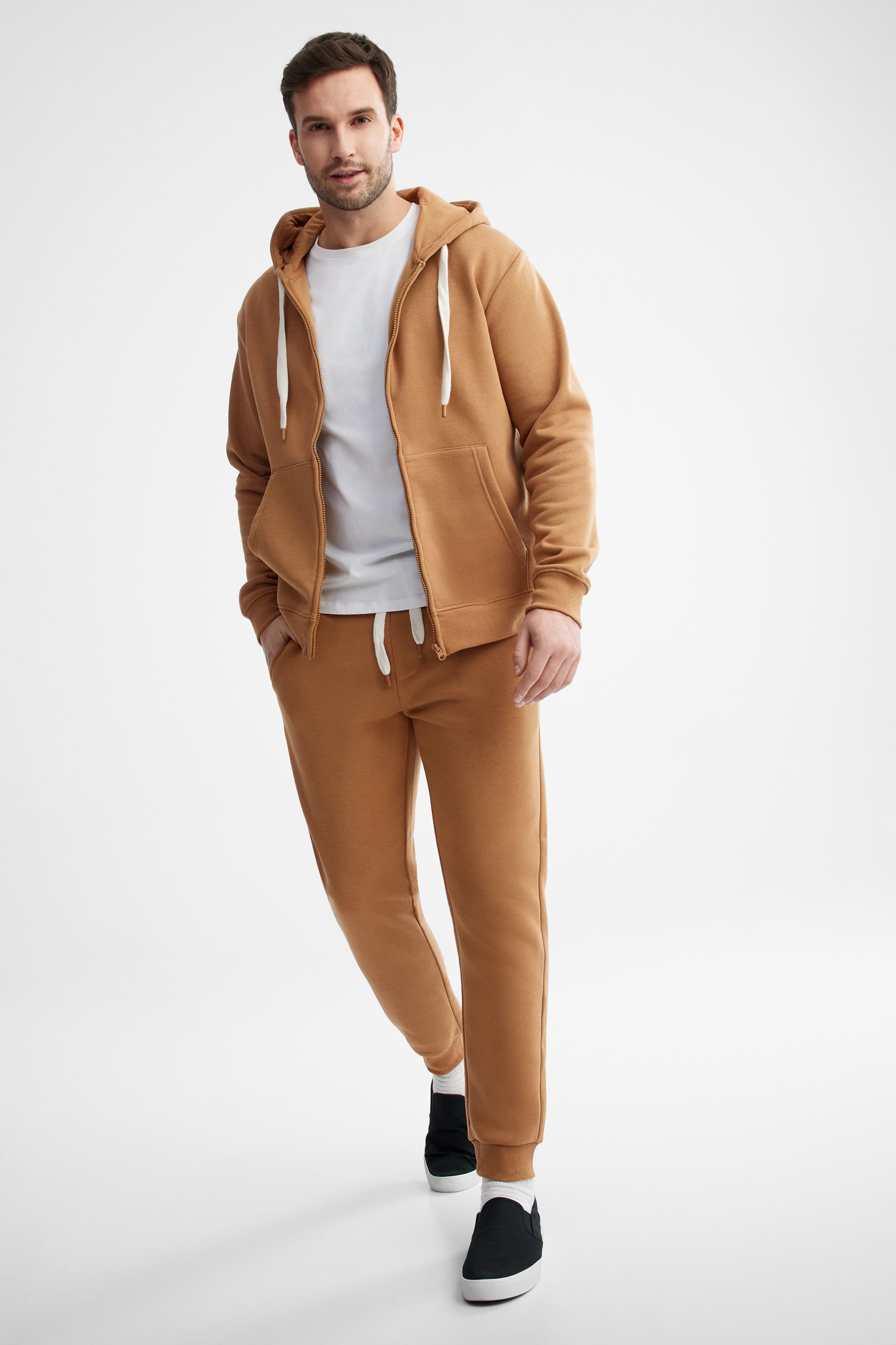 Veste à capuchon coton ouaté - Homme && BRUN