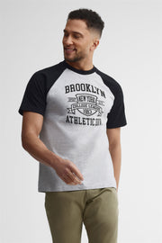 T-shirt col rond coton, 2/30$ - Homme && GRIS MULTI