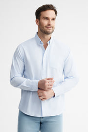 Chemise rayée coupe régulière coton - Homme && BLEU MULTI
