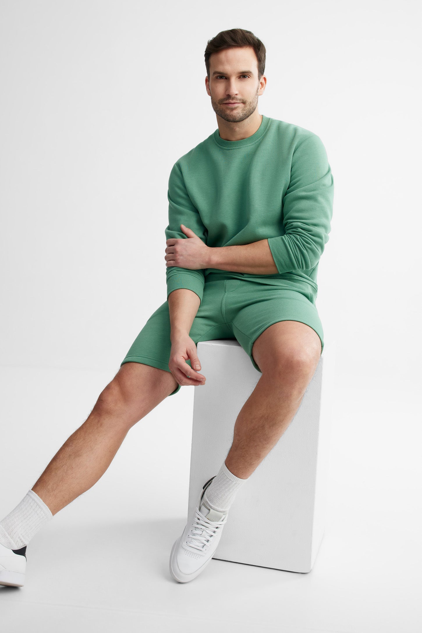 Short coton ouaté - Homme && VERT