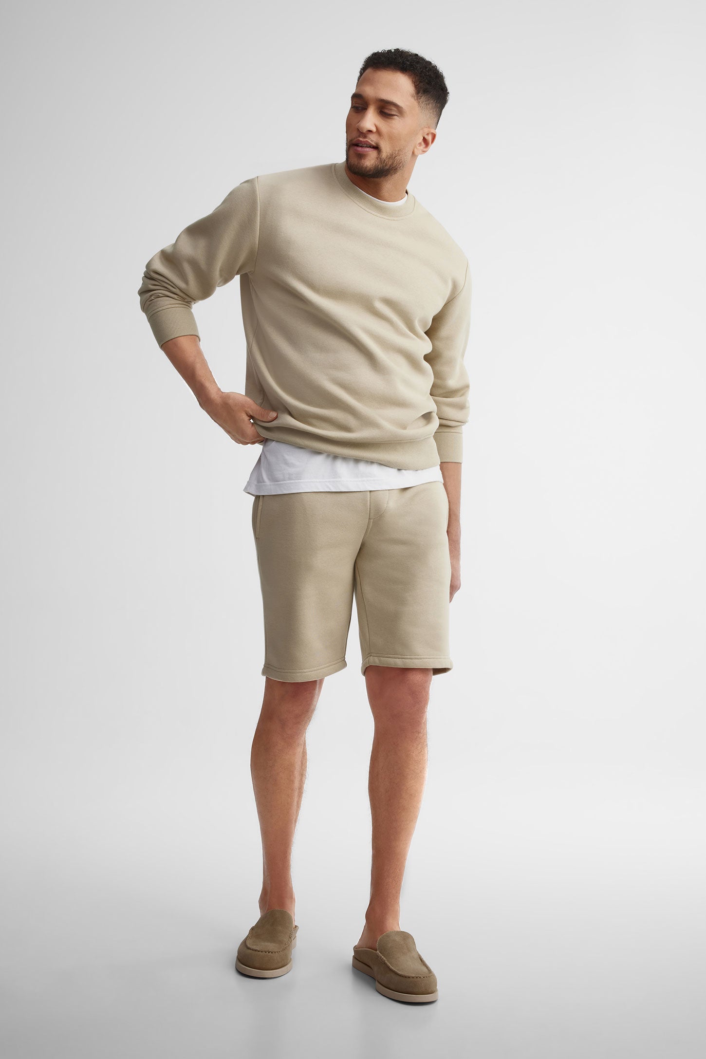 Short coton ouaté - Homme && BEIGE