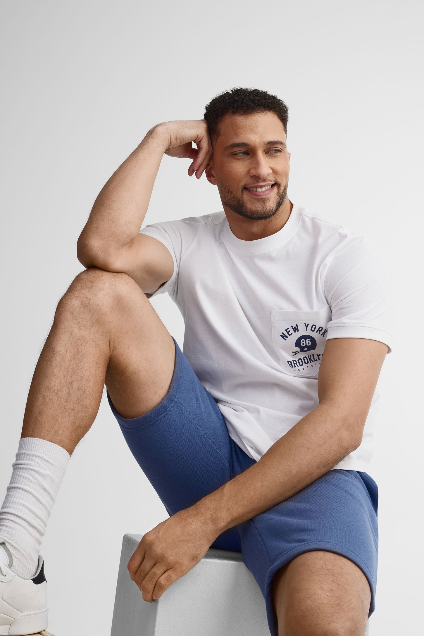 Short coton ouaté - Homme && BLEU
