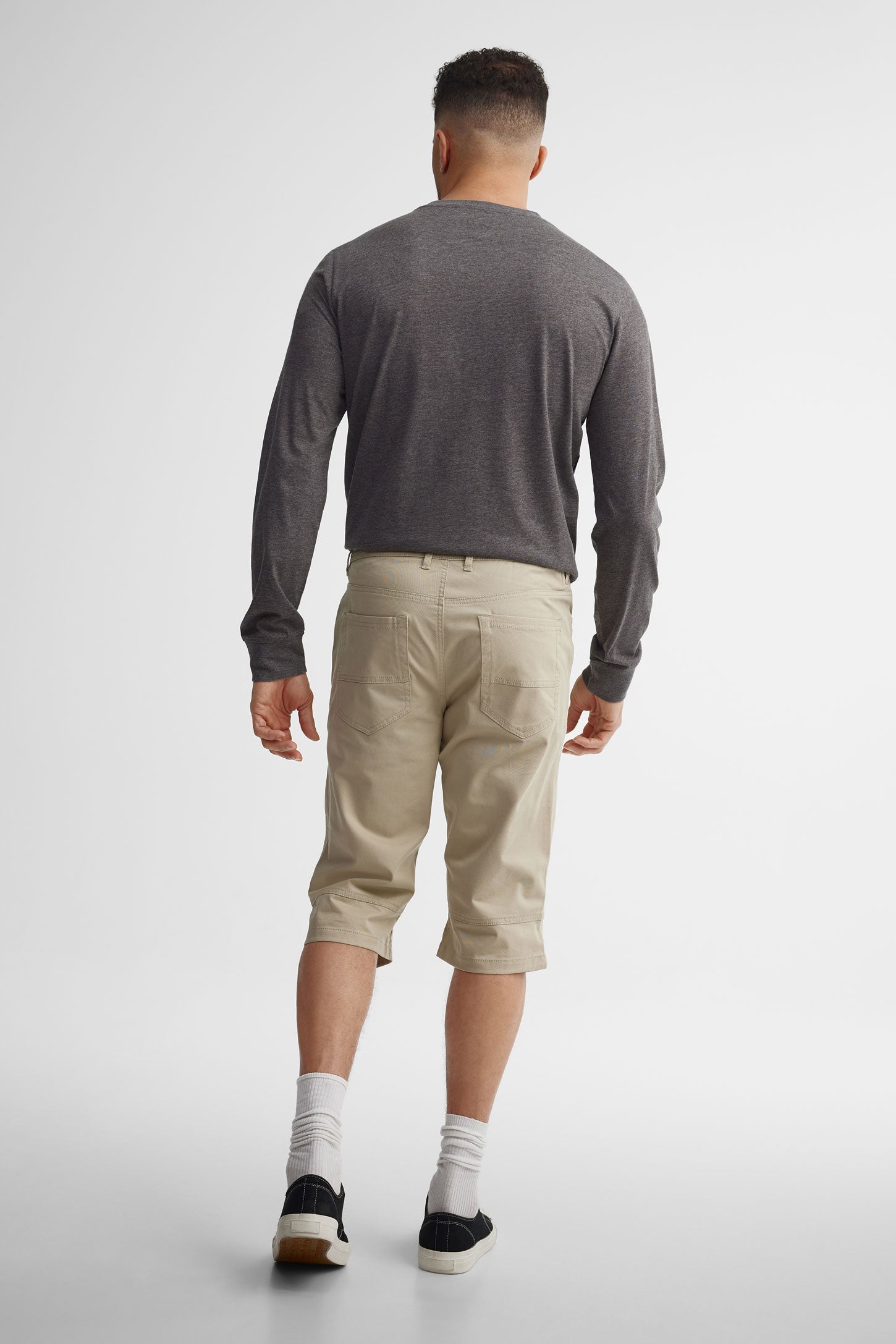 Bermuda coupe droite en twill - Homme && BEIGE