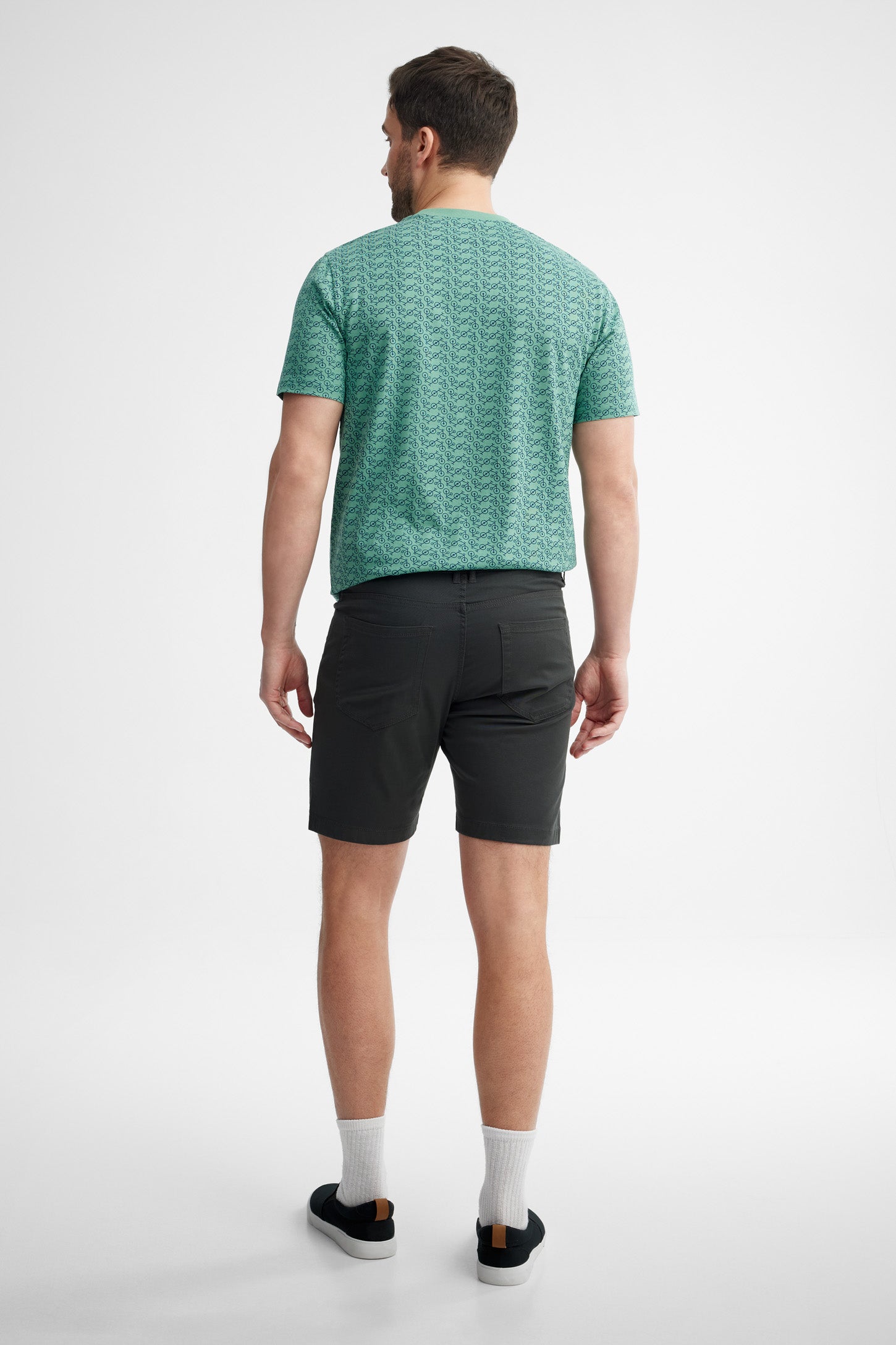 Short coupe droite en twill - Homme && NOIR