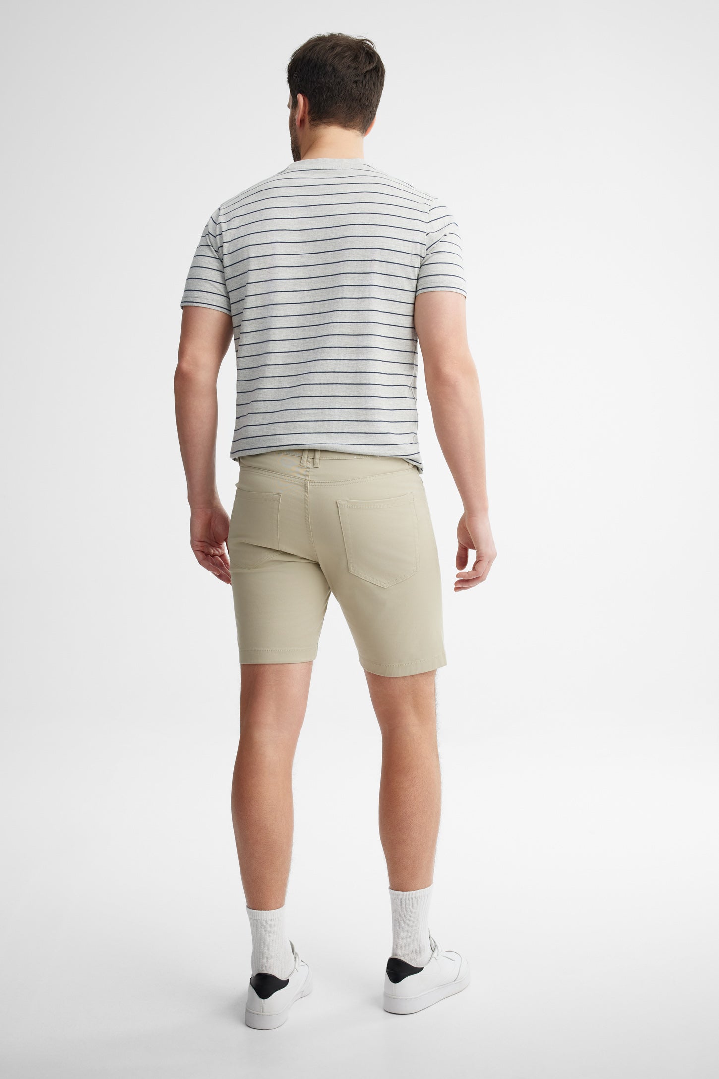 Short coupe droite en twill - Homme && BEIGE
