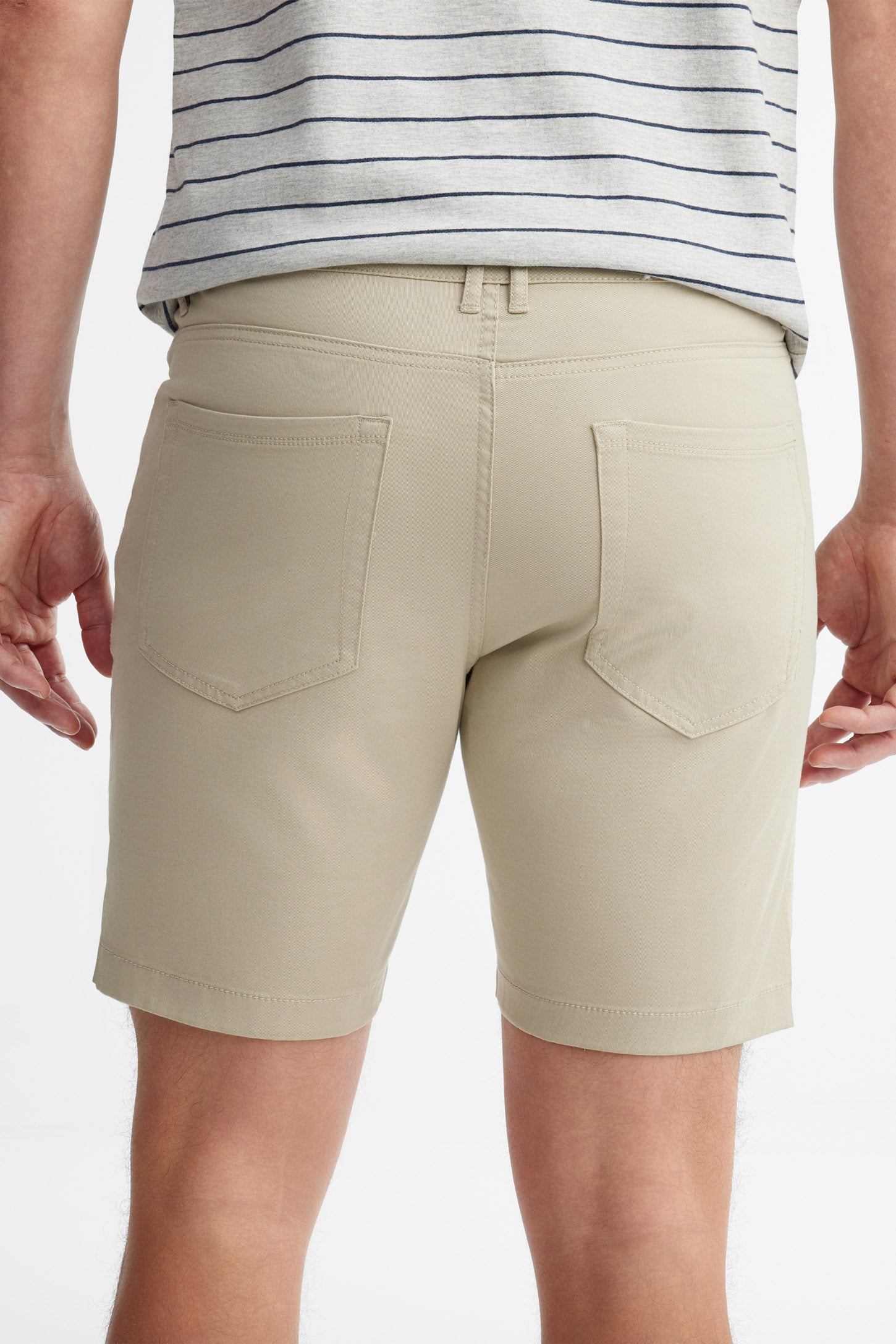 Short coupe droite en twill - Homme && BEIGE