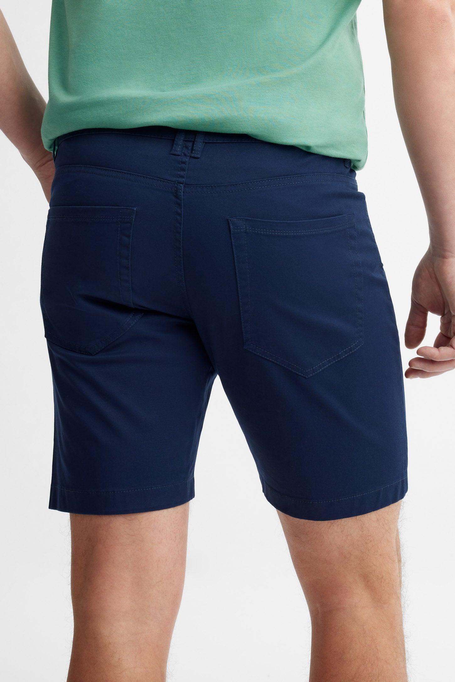 Short coupe droite en twill - Homme && BLEU MARINE